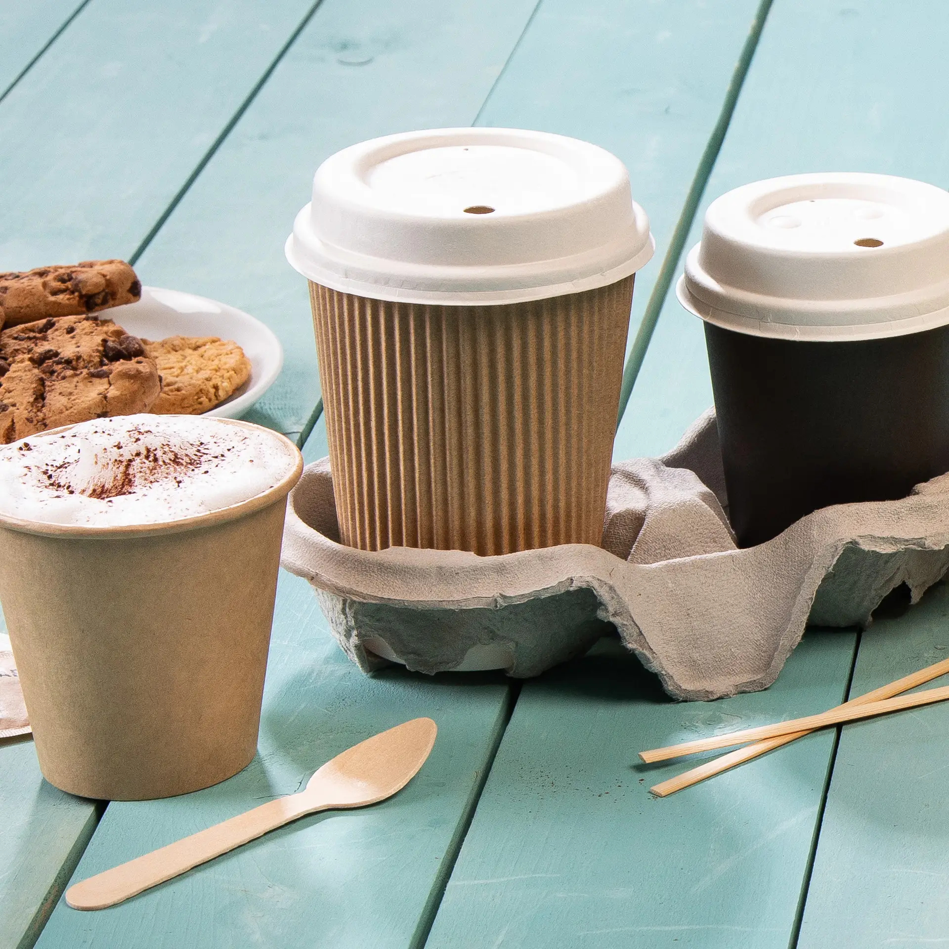 Gobelet en carton ondulé 25 cl / 10 oz, Ø 90 mm, brun dhd04926-riffelbecher-coffee-to-go-becher-250-ml-10-oz-90-mm-braun-innen-weiss-6