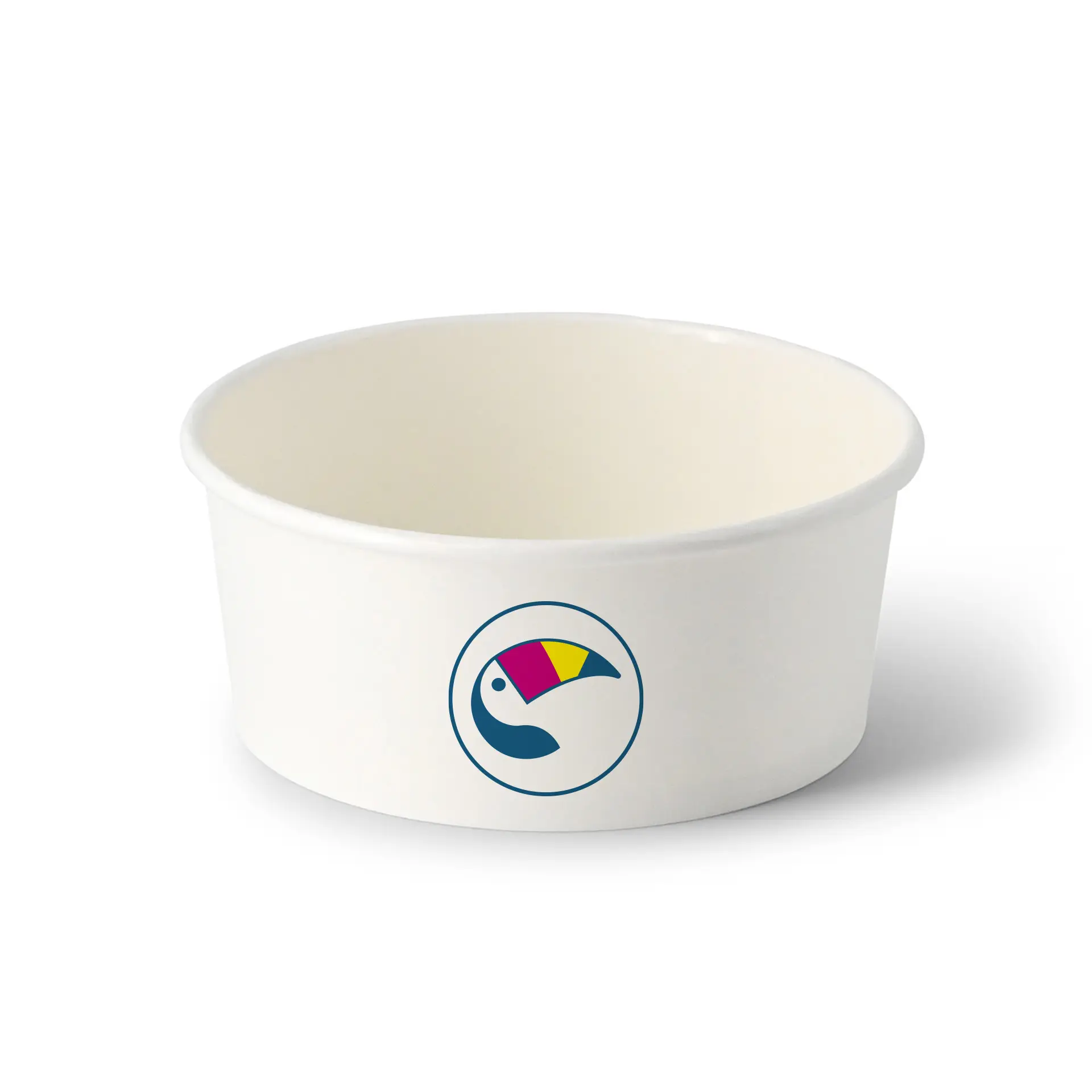 Bols à salade personnalisés / Bowls personnalisés, 650 ml, Ø 150 mm, blanc, avec revêtement PE