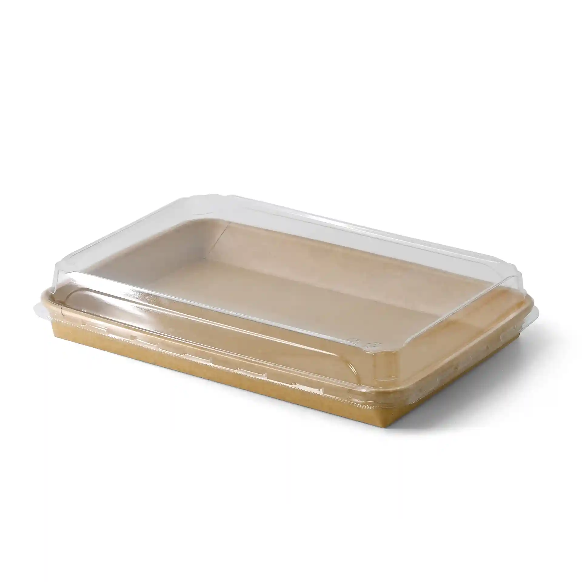 Transparenter PET-Deckel für Sushi-Box, 25,5 x 18 cm, Höhe 3 cm.