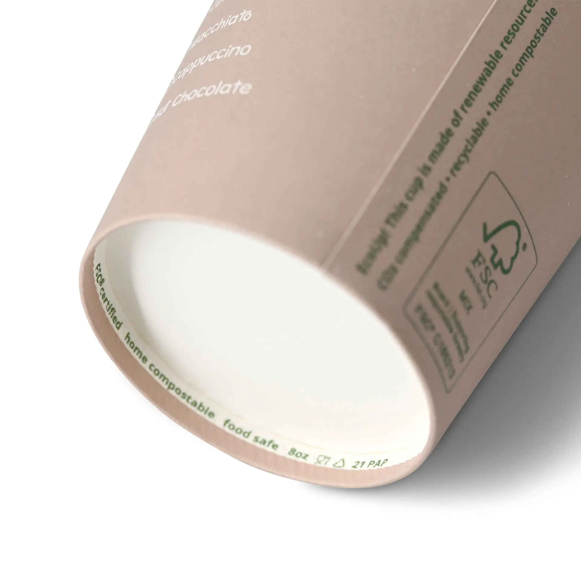 Gobelet en carton imprimé "Coffeebreak" 20 cl / 8 oz, Ø 80 mm, blanc