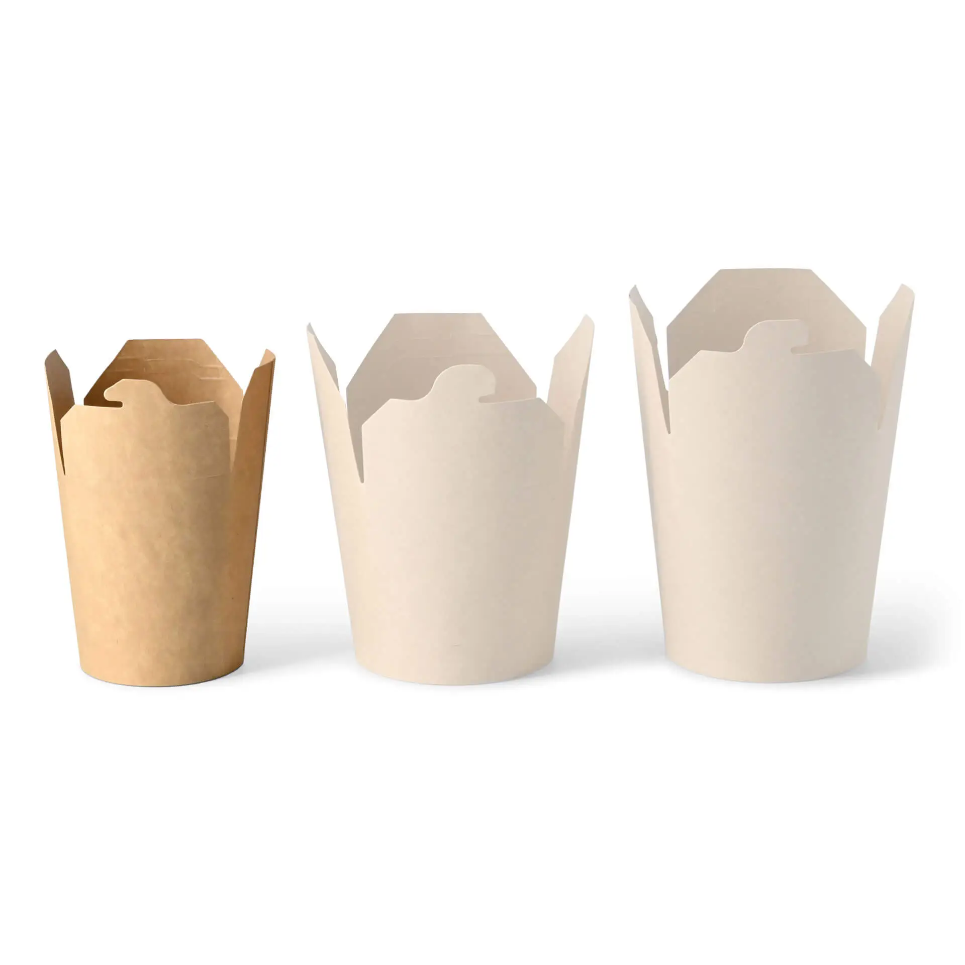 Nudelboxen / Asiaboxen aus Karton (beschichtet) 400 ml, braun