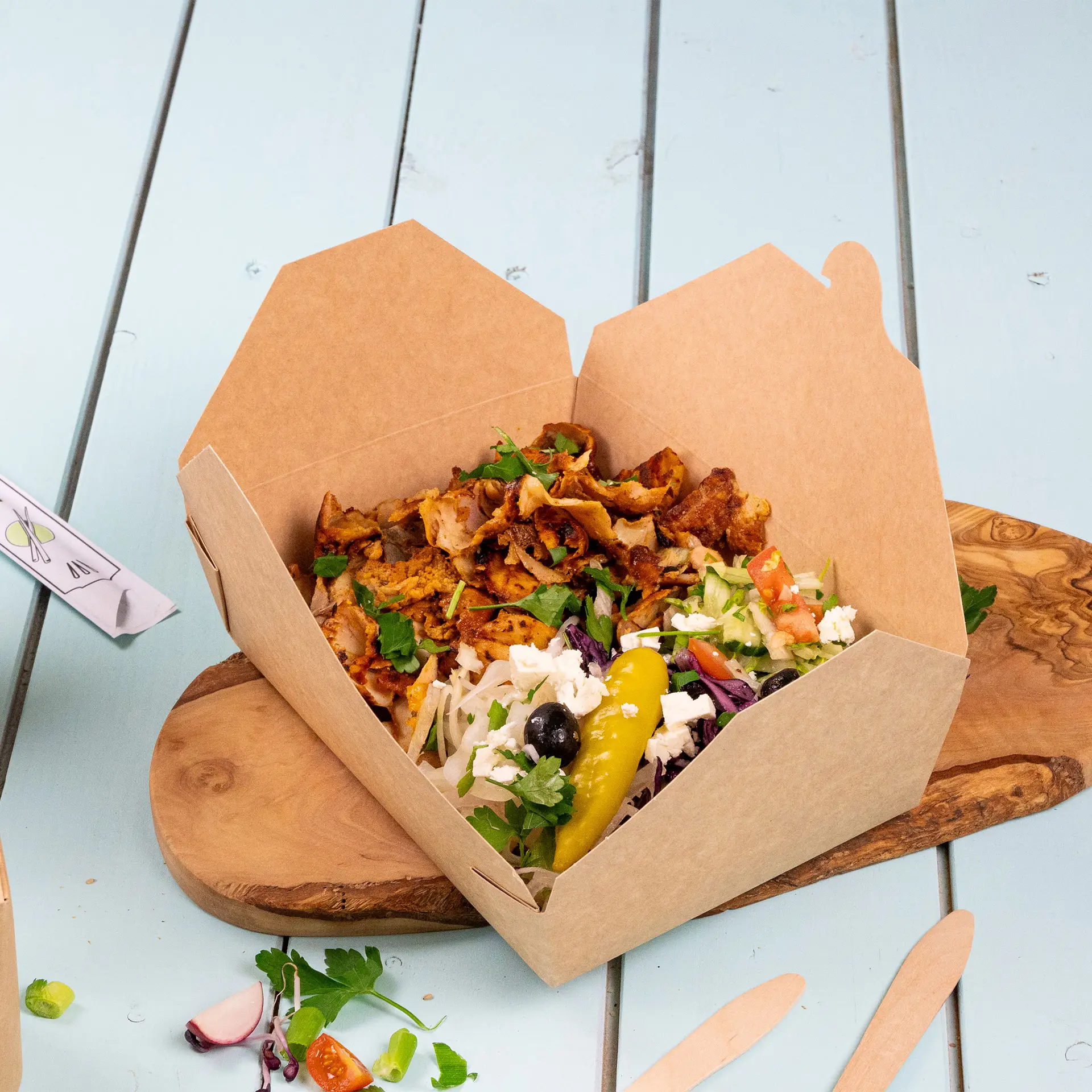 Take-away Boxen aus Karton 1500 ml, braun