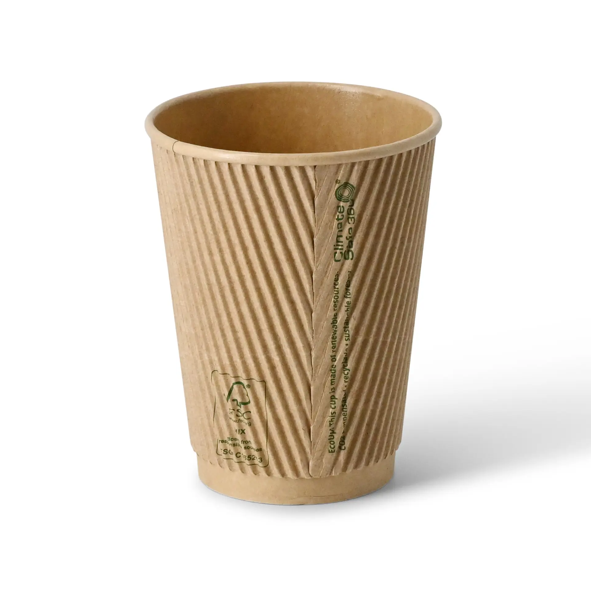 Gobelet ondulé brun 30 cl / 12 oz, Ø 90 mm dhd04853-riffelbecher-kaffee-to-go-becher-300-ml-12-oz-90-mm-braun-2