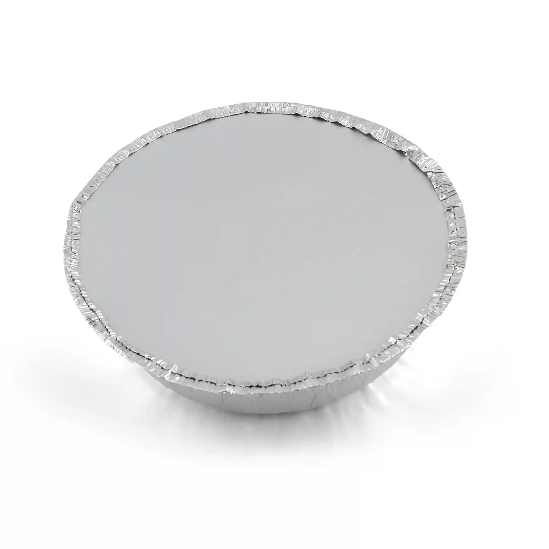 Runder Aluminium-Pappdeckel für 830 ml Behälter, mit einem Durchmesser von 180 mm und leichtem Design.