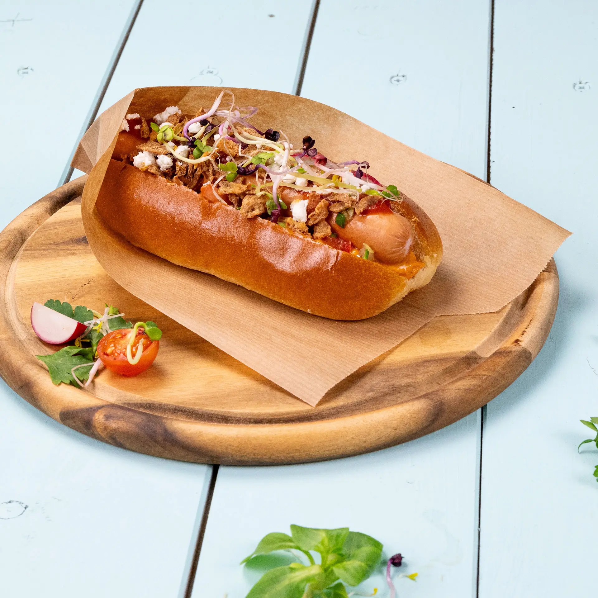 Emballage à hot dog, papier, 8 x 20,5cm Emballage à hot dog, papier, 8 x 20,5cm