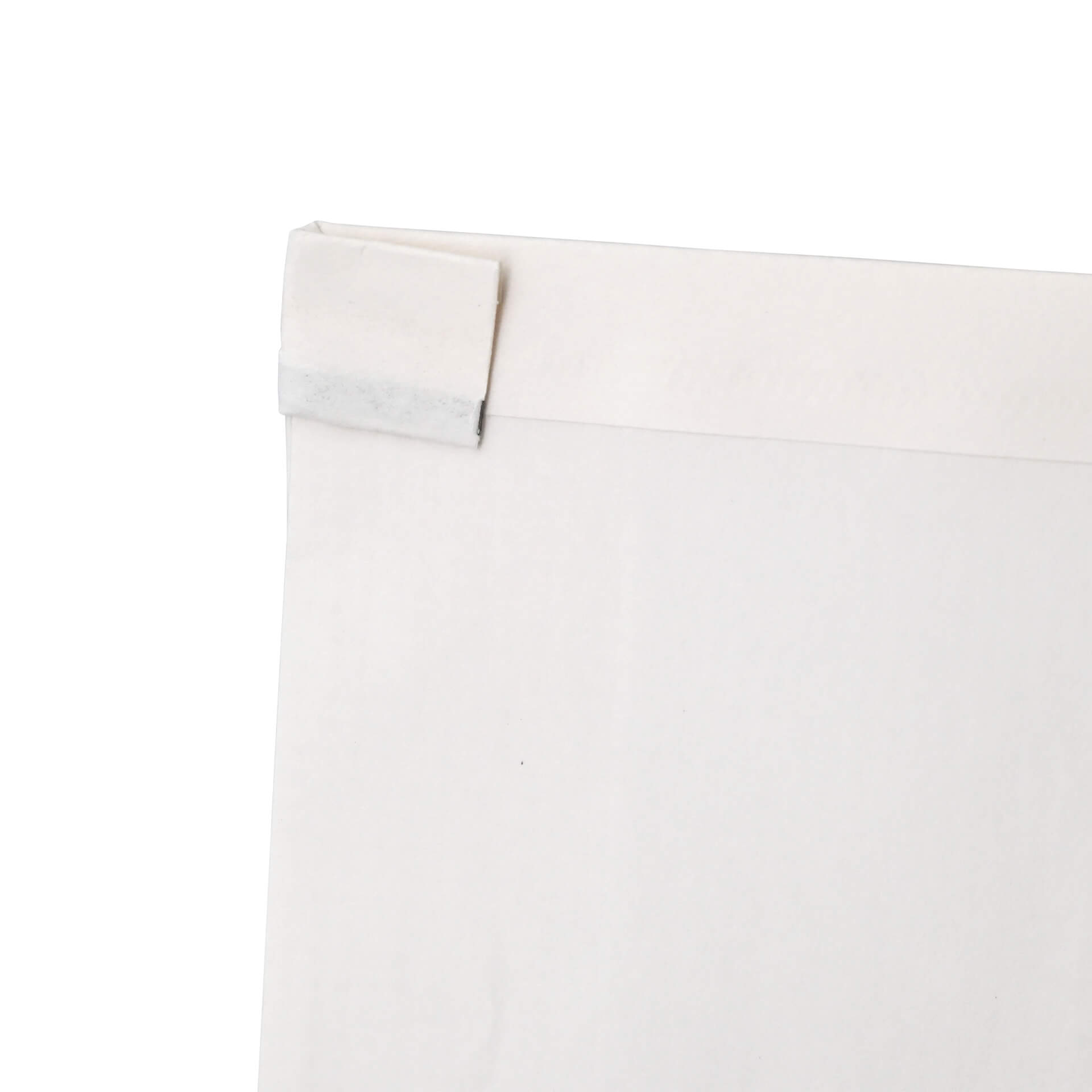 Blockbeutel m. Fenster S, 9 x 4,5 x 26 cm, PP-Folie, weiß, Clipband, Kraftpapier