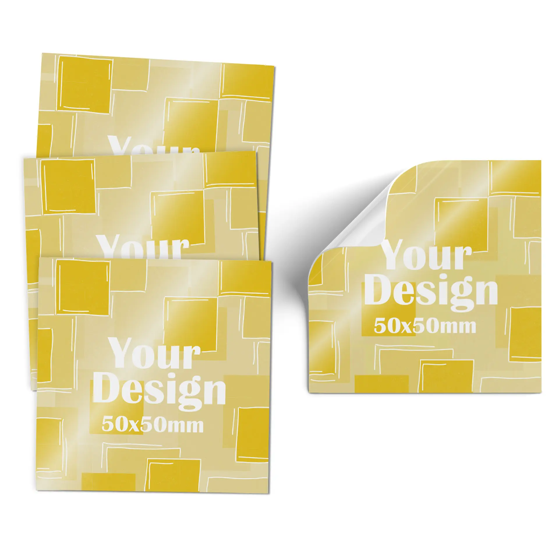 Autocollant avec un fond dégradé rose ; présente une icône de toucan blanche et la taille "5x5 cm" en bas.