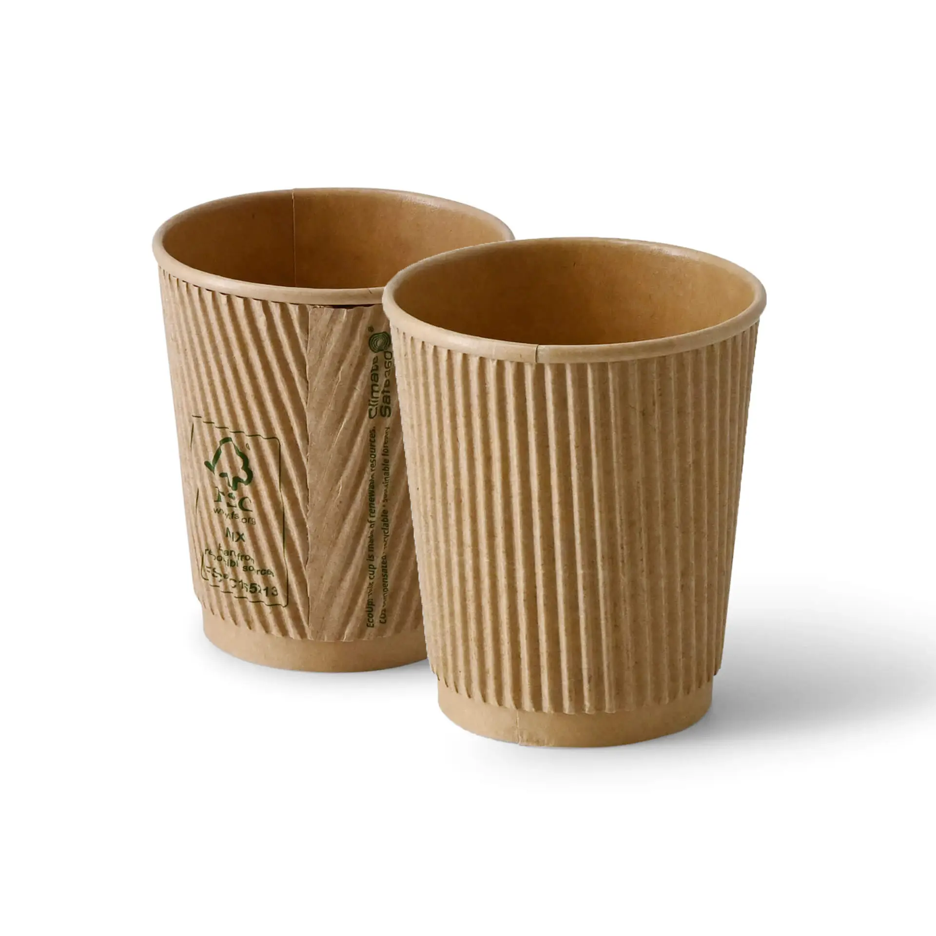 Gobelet ondulé brun 20 cl / 8 oz, Ø 80 mm dhd04845-riffelbecher-kaffee-to-go-becher-200-ml-8-oz-80-mm-braun-10
