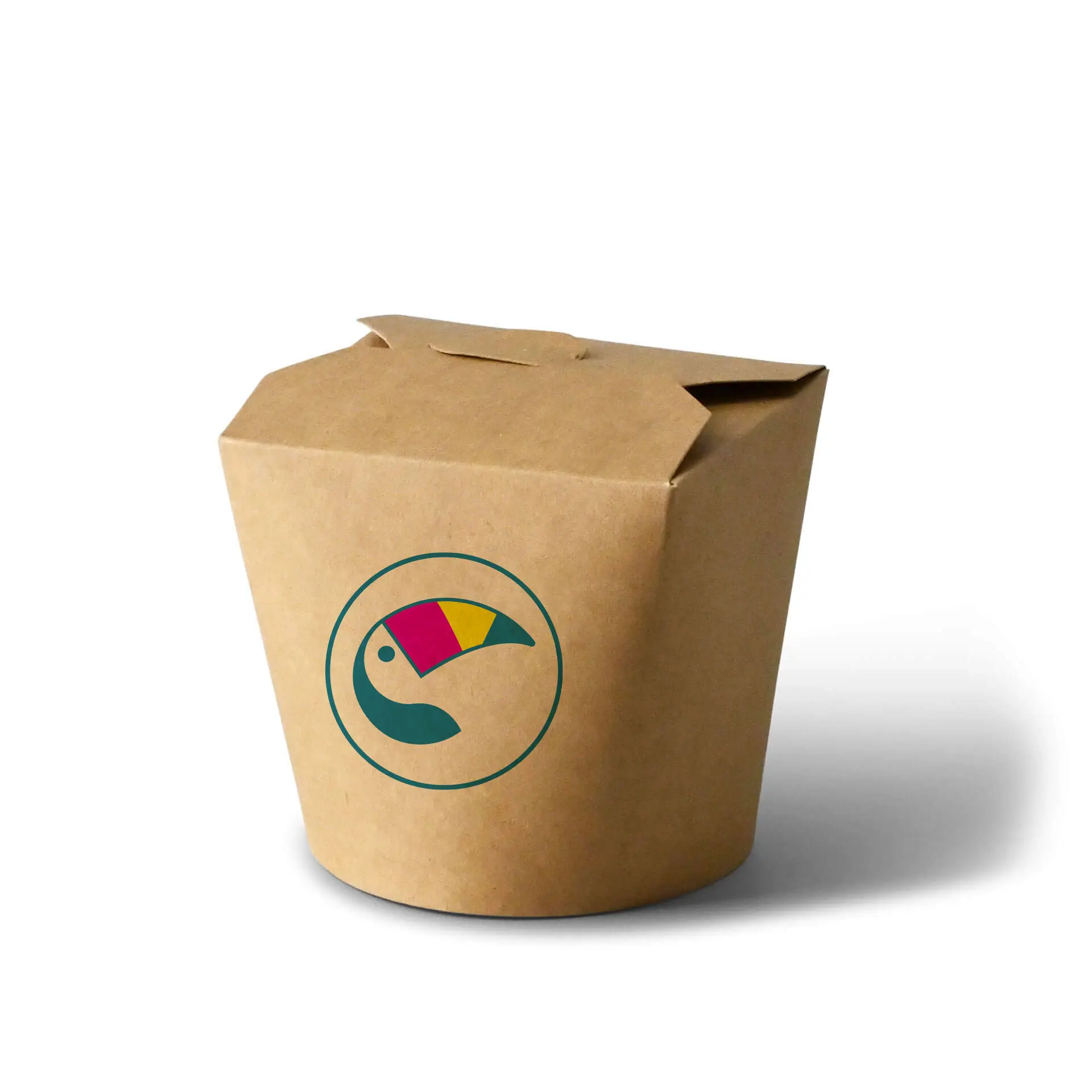 Nudelboxen bedruckt, 650 ml, braun, PE-beschichtet