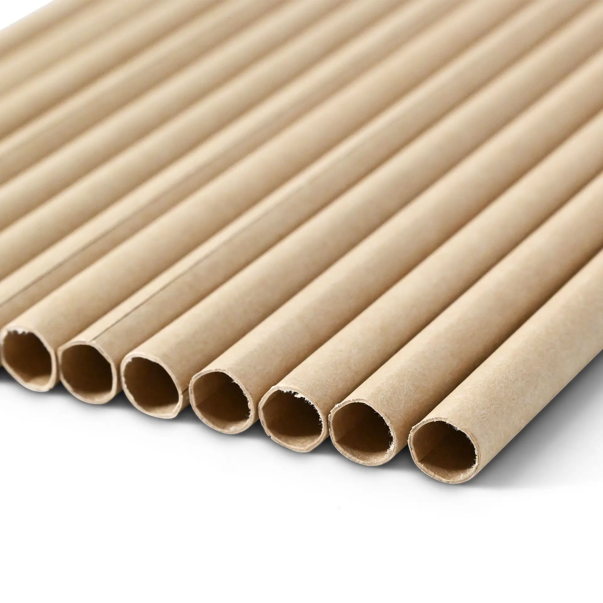 Jumbo Trinkhalm 23 cm, Ø 0,8 cm, braun, vertikal gerollt