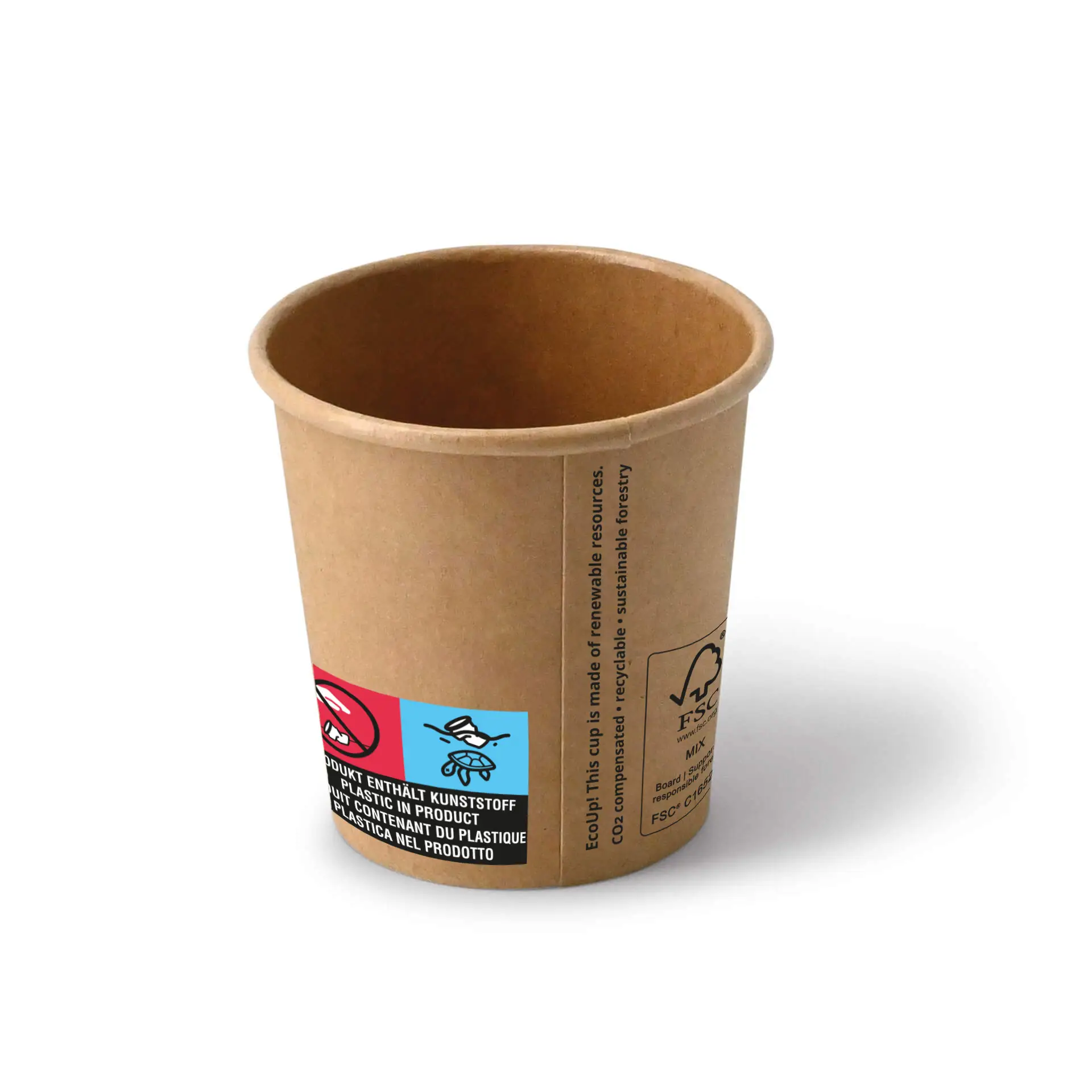Pappbecher (beschichtet) 100 ml / 4 oz, Ø 62 mm, braun Pappbecher (beschichtet) 100 ml / 4 oz, Ø 62 mm, braun