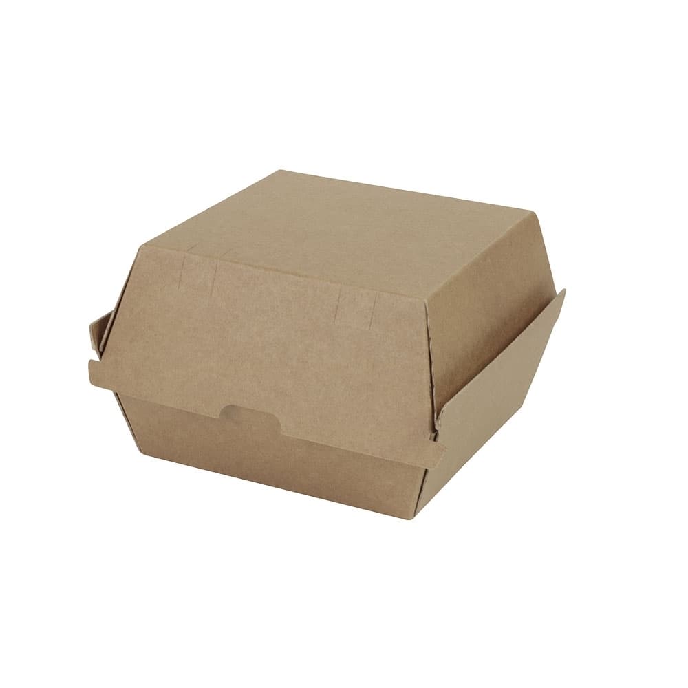 Take-away-Burger-Boxen 16,8 x 15,4 x 9,8 cm, Kraftkarton, braun