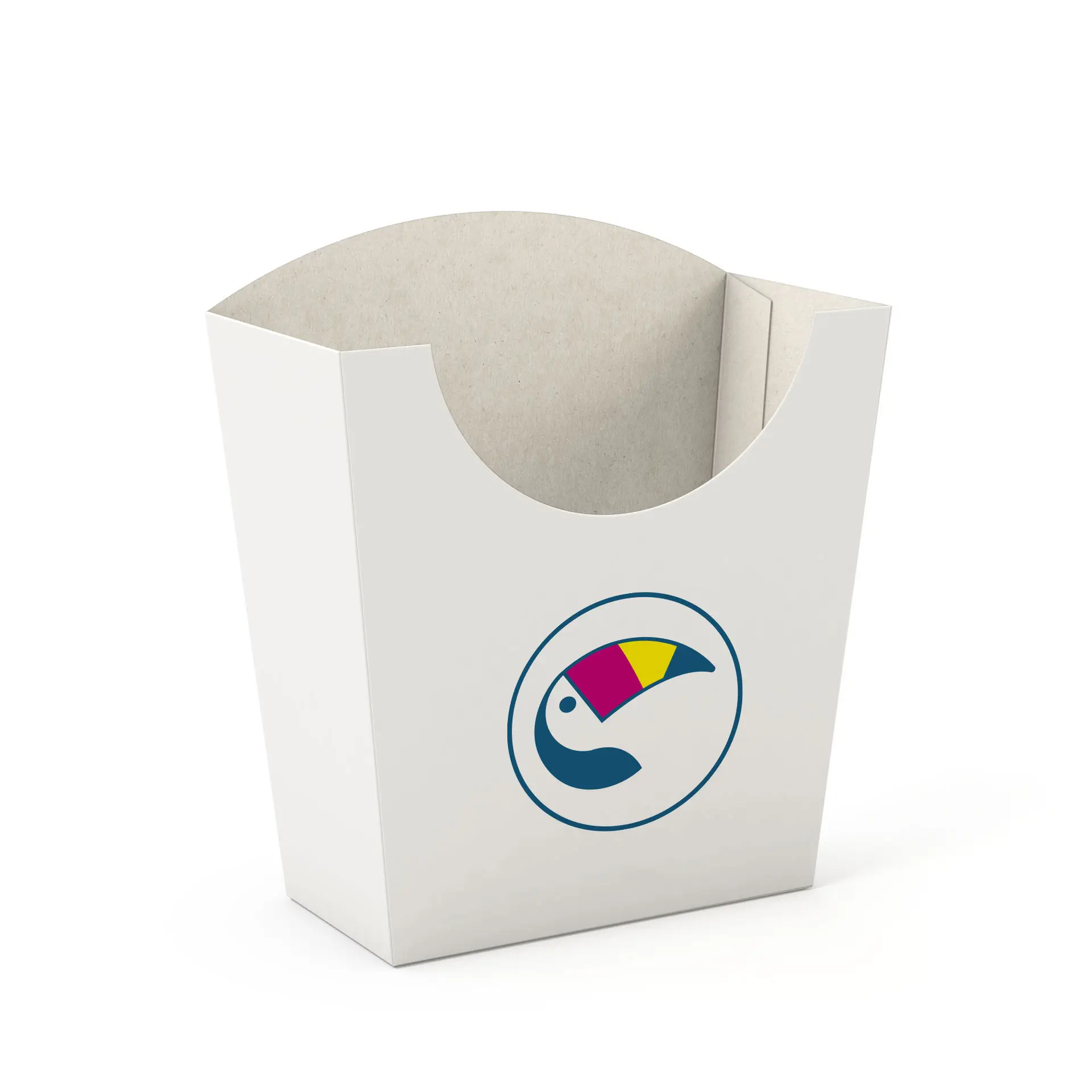 Pommes Schütten bedruckt, 10 x 5 x 11,3 cm, weiss, rechteckig