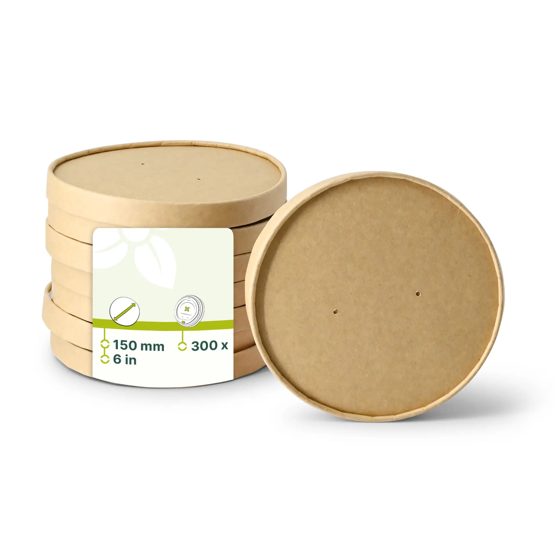 Couvercle à membrane en carton (revêtement biologique) Ø 150 mm, marron
