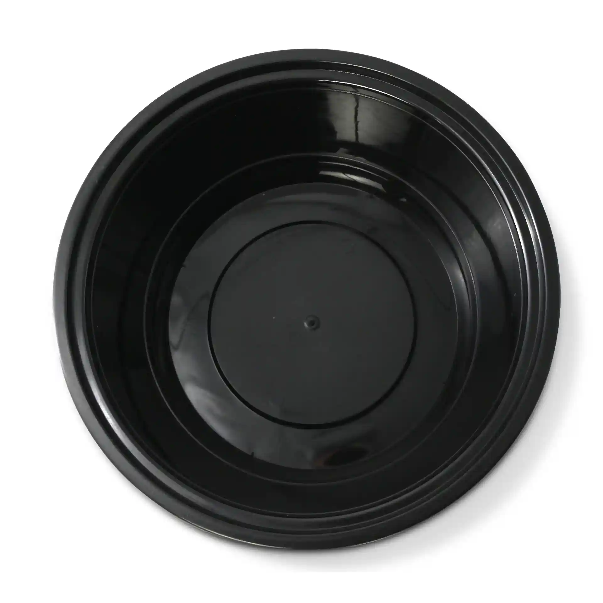 Contenitore riutilizzabile nero con design profondo, capacità di 1000 ml e superficie interna liscia.