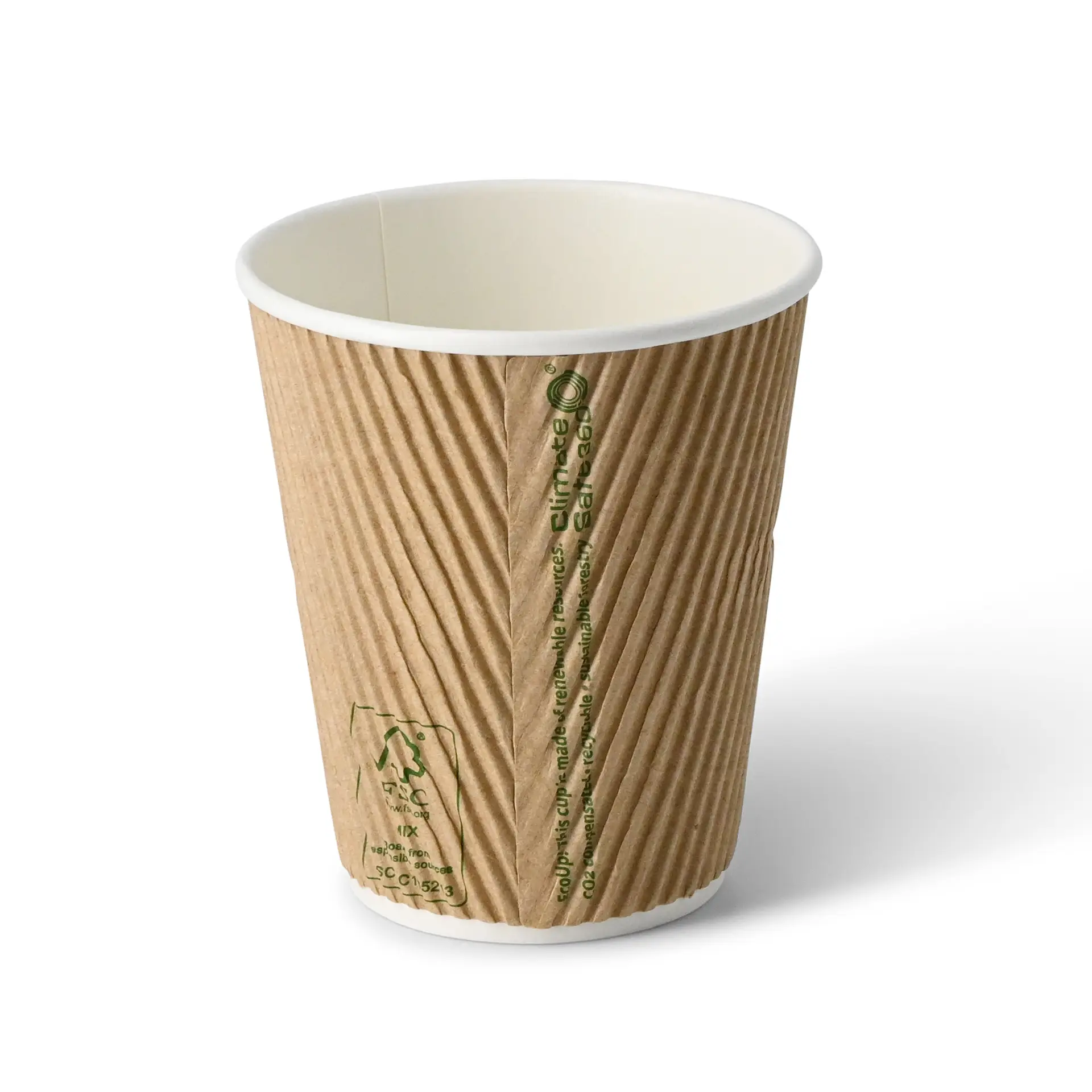 Gobelet en carton ondulé 25 cl / 10 oz, Ø 90 mm, brun dhd04926-riffelbecher-coffee-to-go-becher-250-ml-10-oz-90-mm-braun-innen-weiss-2