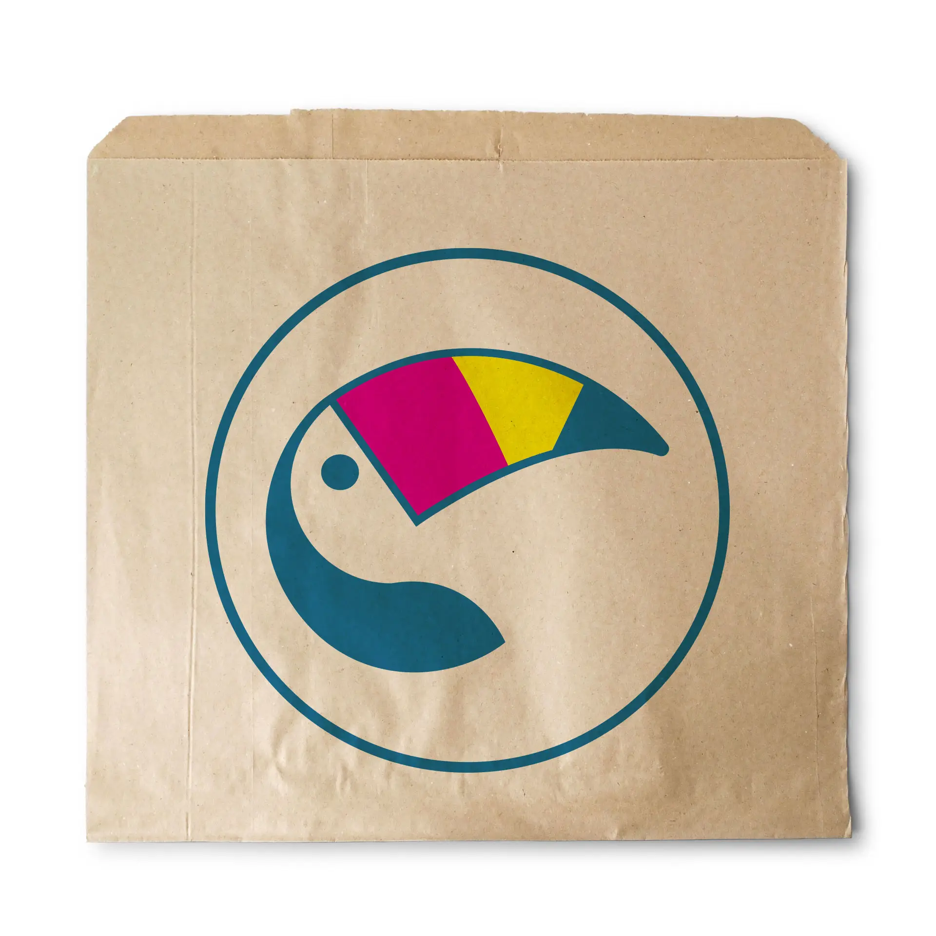 Flachbeutel bedrucken, braun, 30 x 29 cm