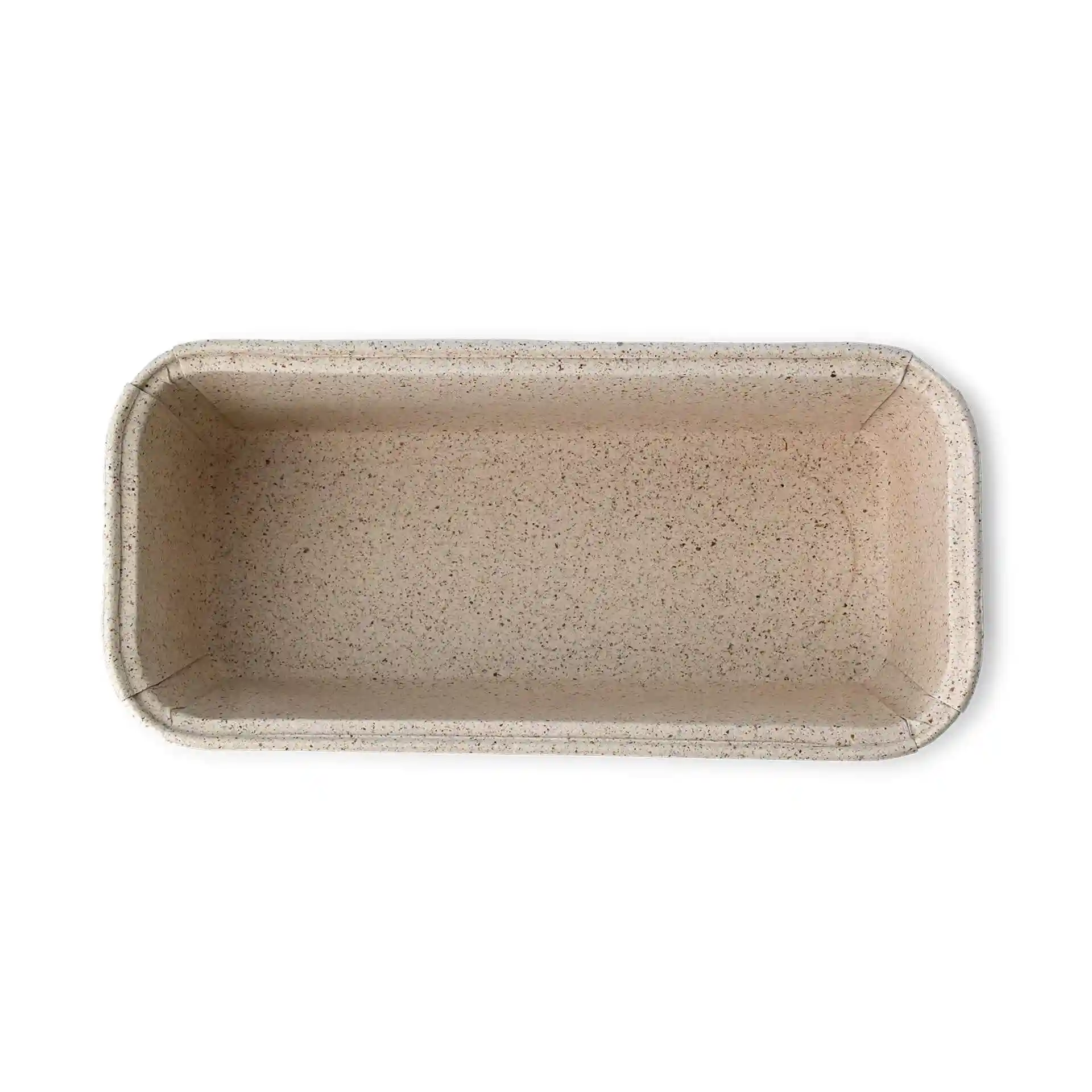 Stampo da forno rettangolare in carta cacao marrone, misura 20 × 7 × 6 cm, con interno liscio.