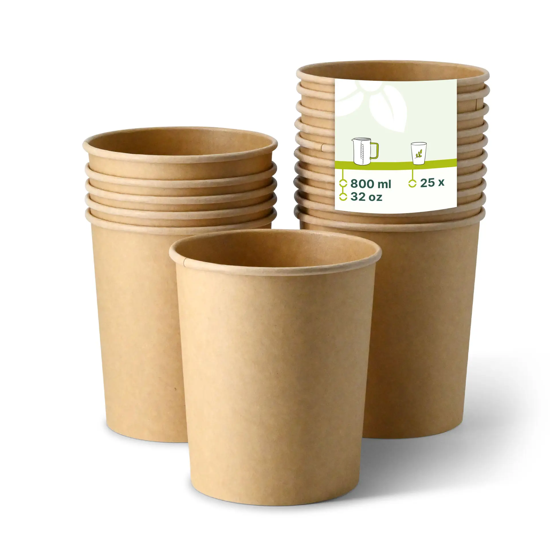 Suppenbecher to go (Premium) 800 ml / 32 oz, Ø 115 mm, braun, bio-beschichtet