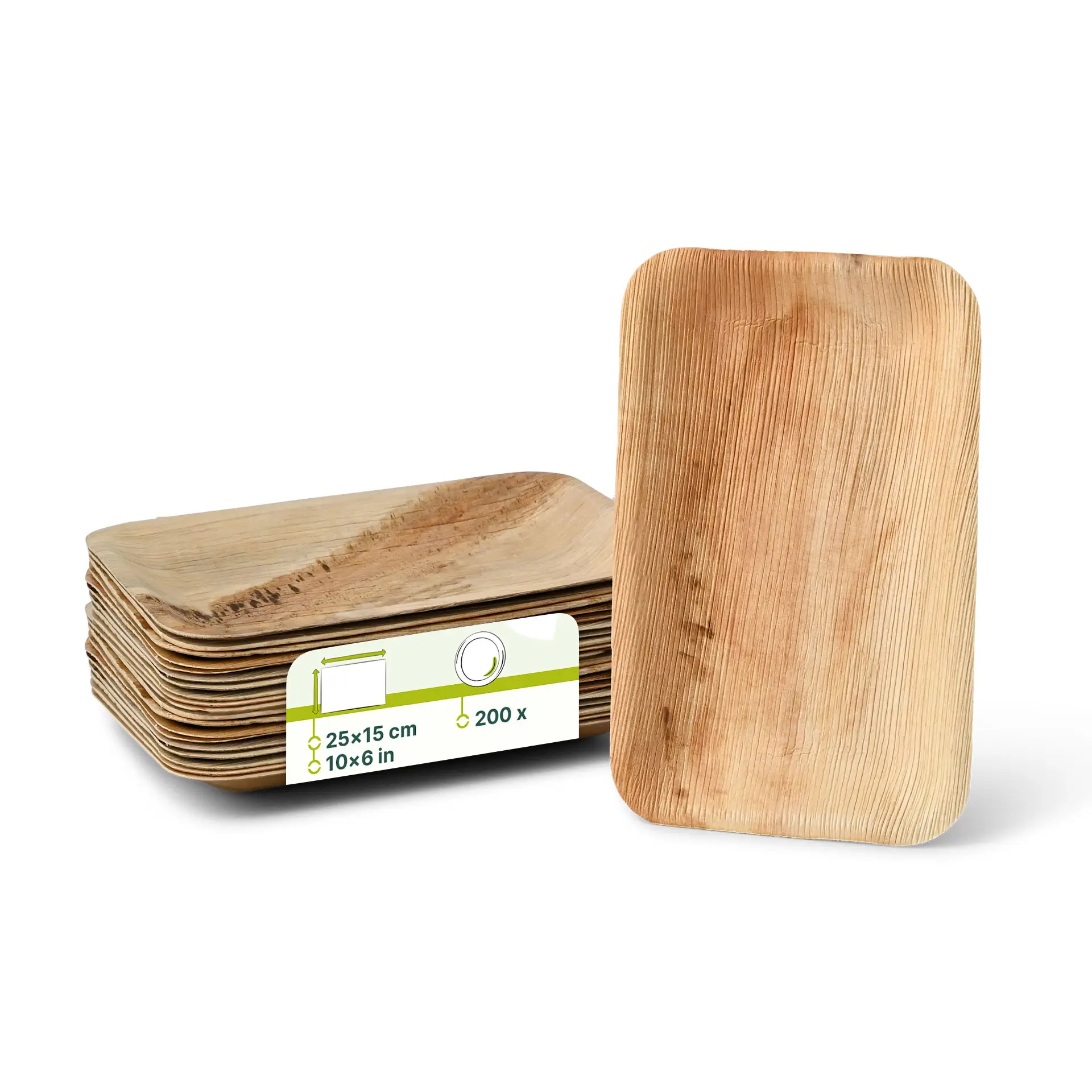 Palmblatt Teller "Palmware®" 25 x 15 cm, rechteckig Palmblatt Teller "Palmware®" 25 x 15 cm, rechteckig