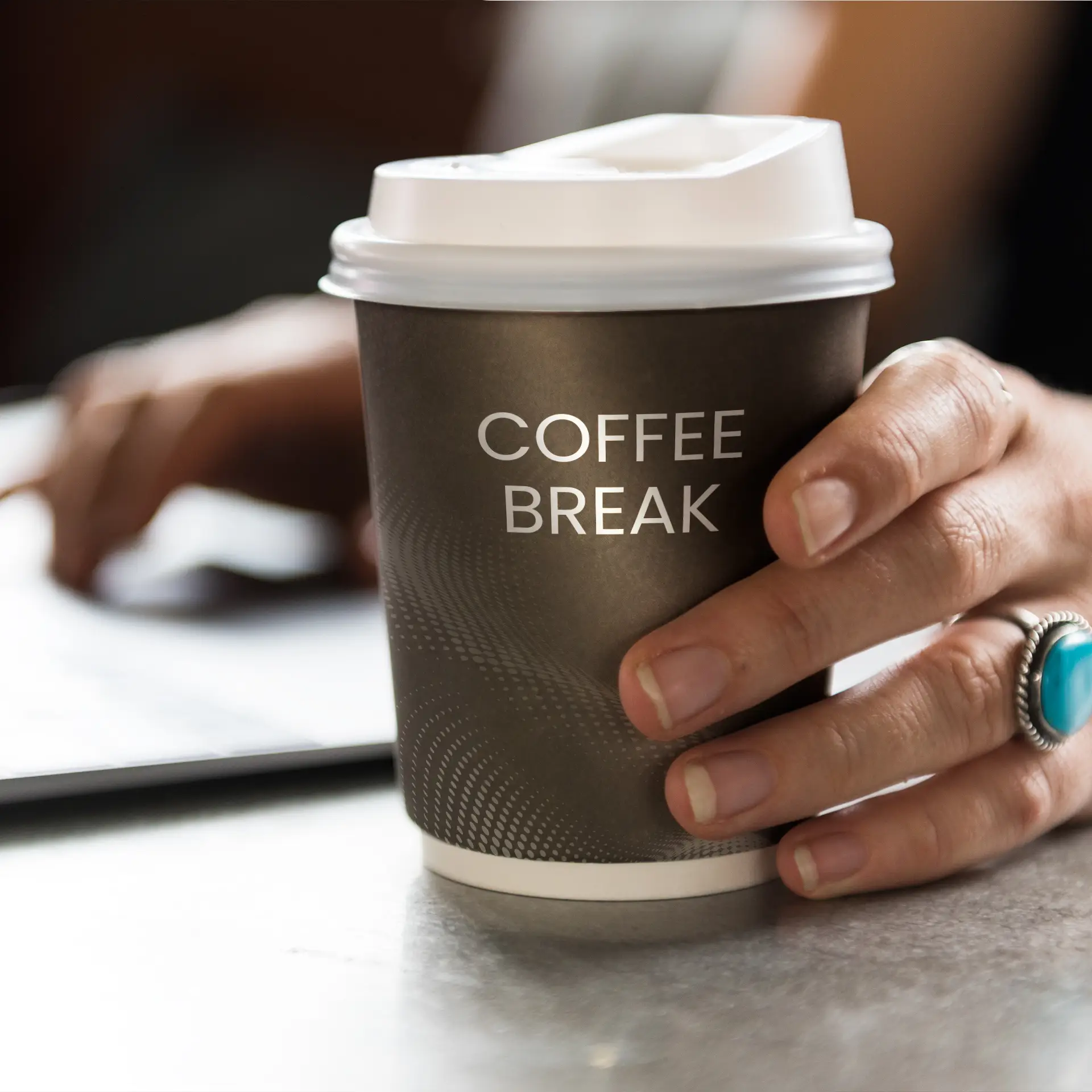 Pappbecher bedrucken (doppelwandig) 200 ml / 8 oz, doppelwandig, weiss, glänzend, PE-beschichtet