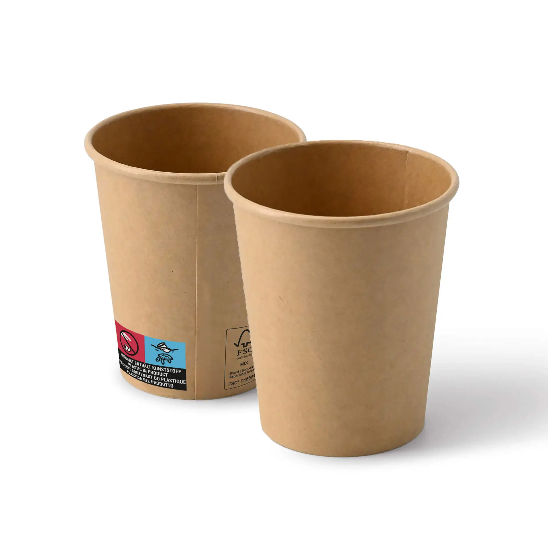 Pappbecher (beschichtet) 200 ml / 8 oz, Ø 80 mm, braun