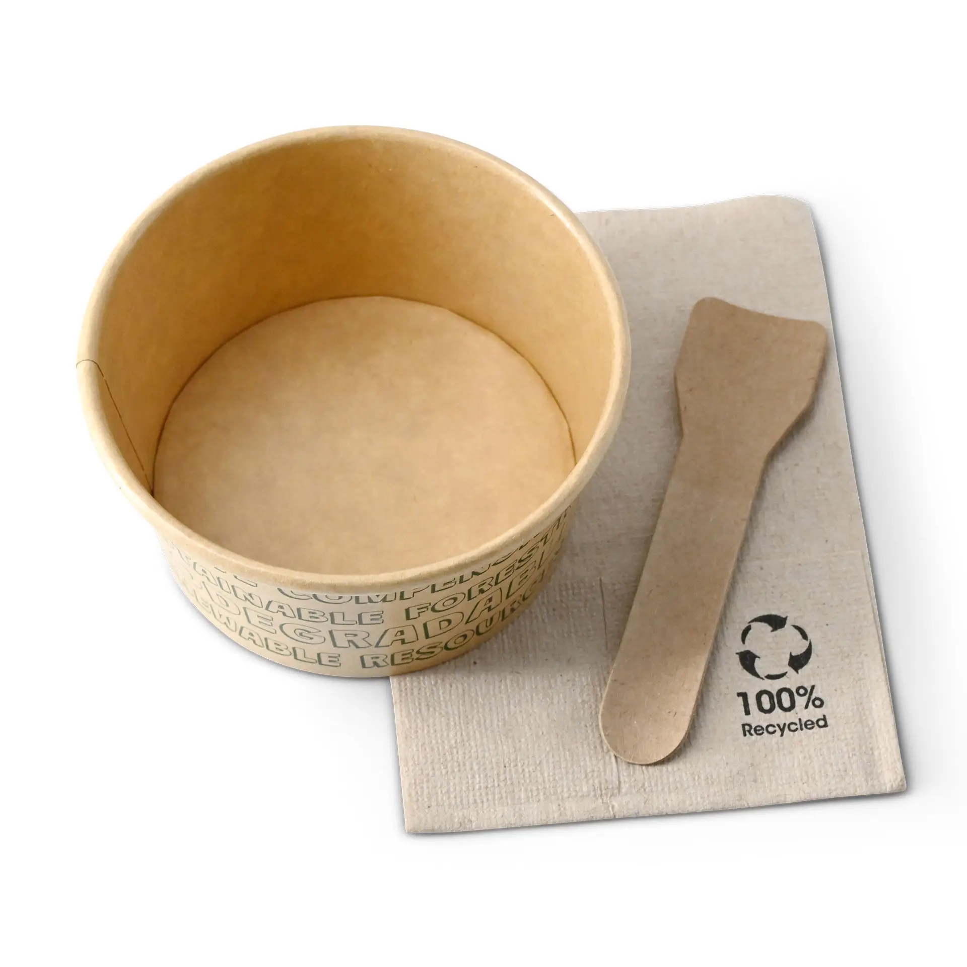 Gobelet en papier pour glace XS, 6 oz, max. 7,5 oz, Ø 92 mm, brun, EcoUp