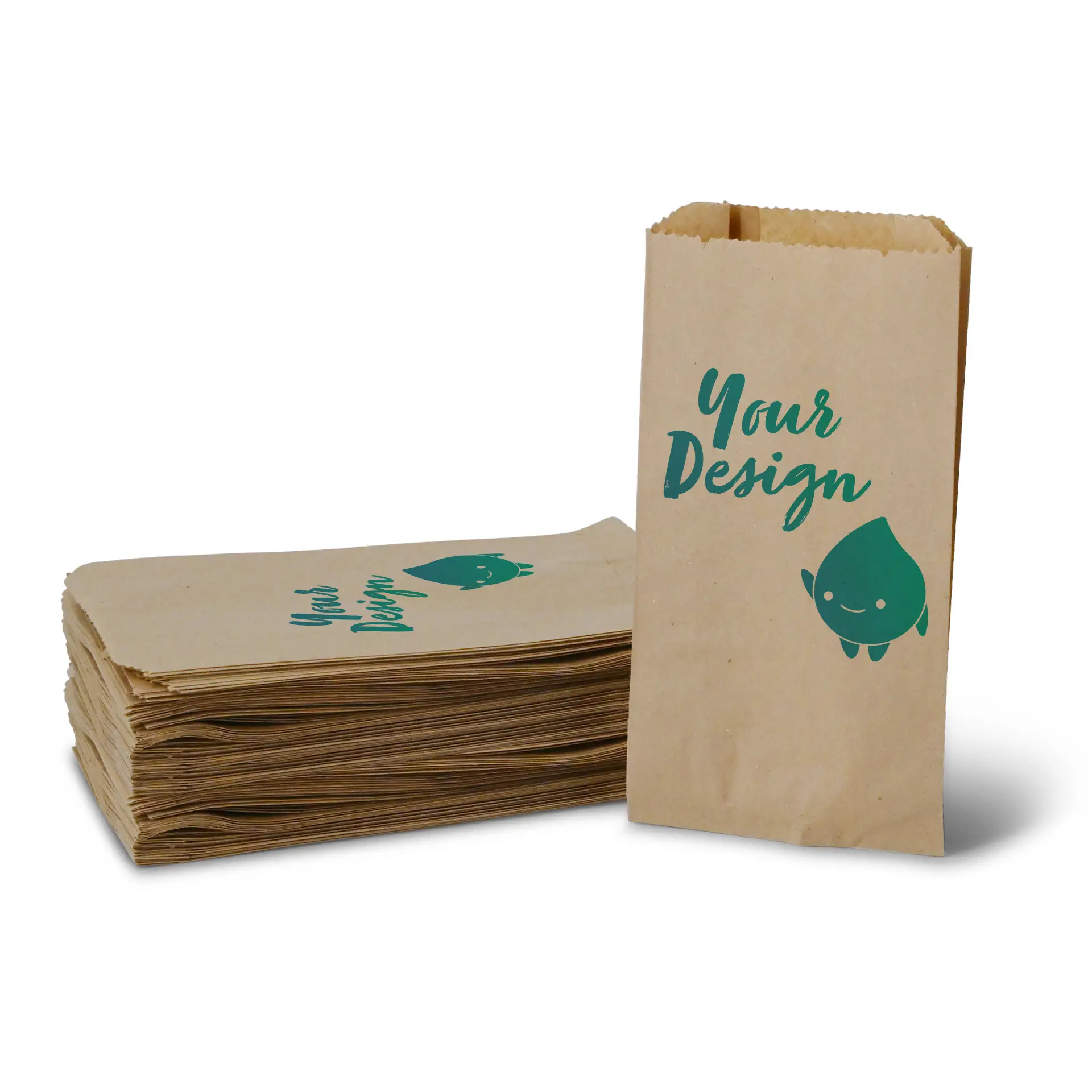 Brötchentüten bedruckt, braun, 10 x 5 x 19 cm