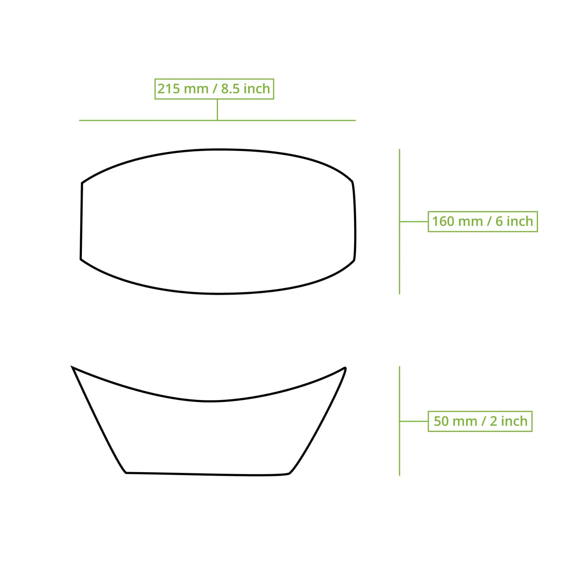 Karton-Snack-Schalen 800 ml, 21,5 x 16 x 5 cm, braun