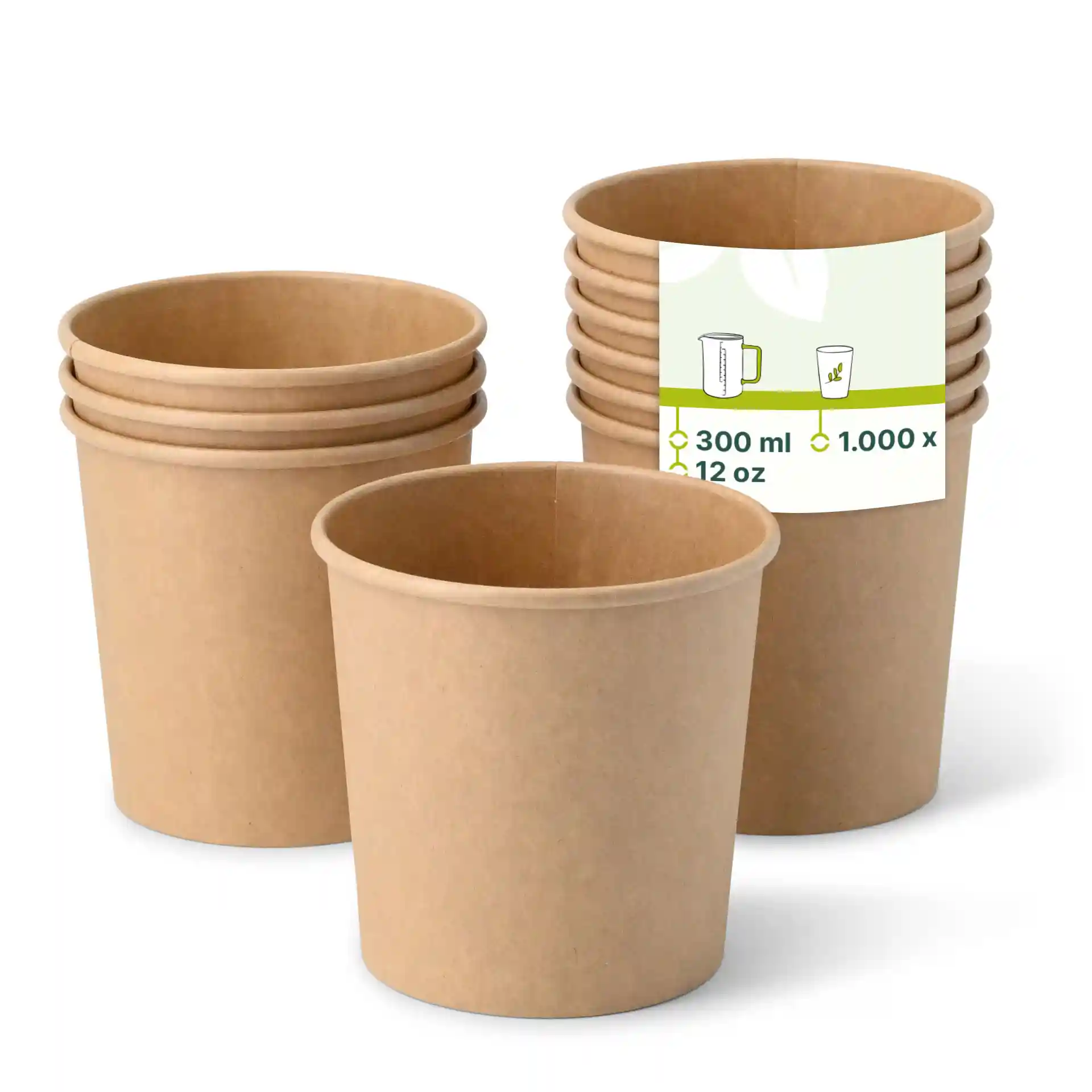 Eisbecher aus Pappe XL, 300 ml, max. 400 ml, Ø 92 mm, braun