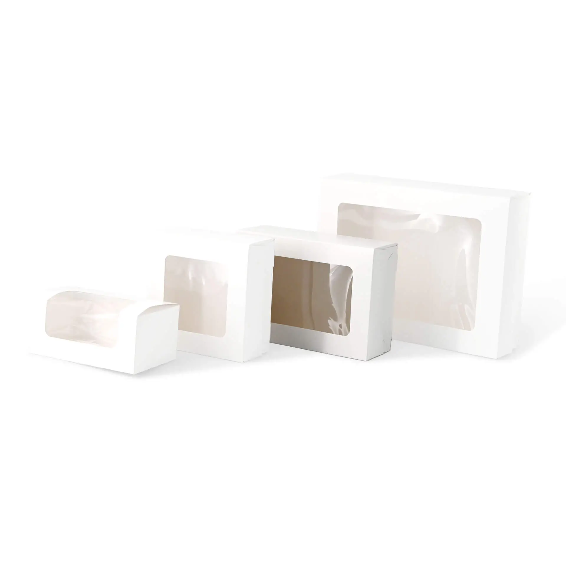 Cupcake Boxen (6er), Zellulose-Fenster, weiss