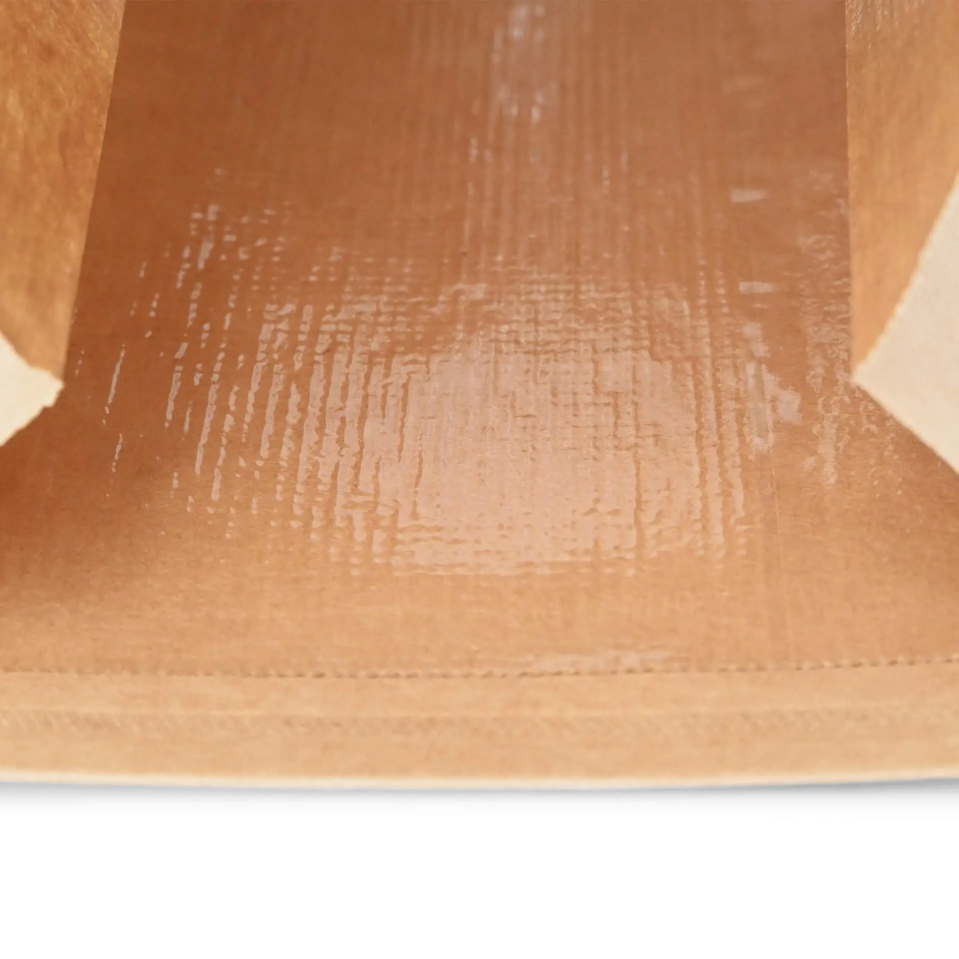 Blockbeutel m. Fenster M, 11,5 x 7 x 24,5 cm, PP-Folie, braun, Clipband, Kraftpapier