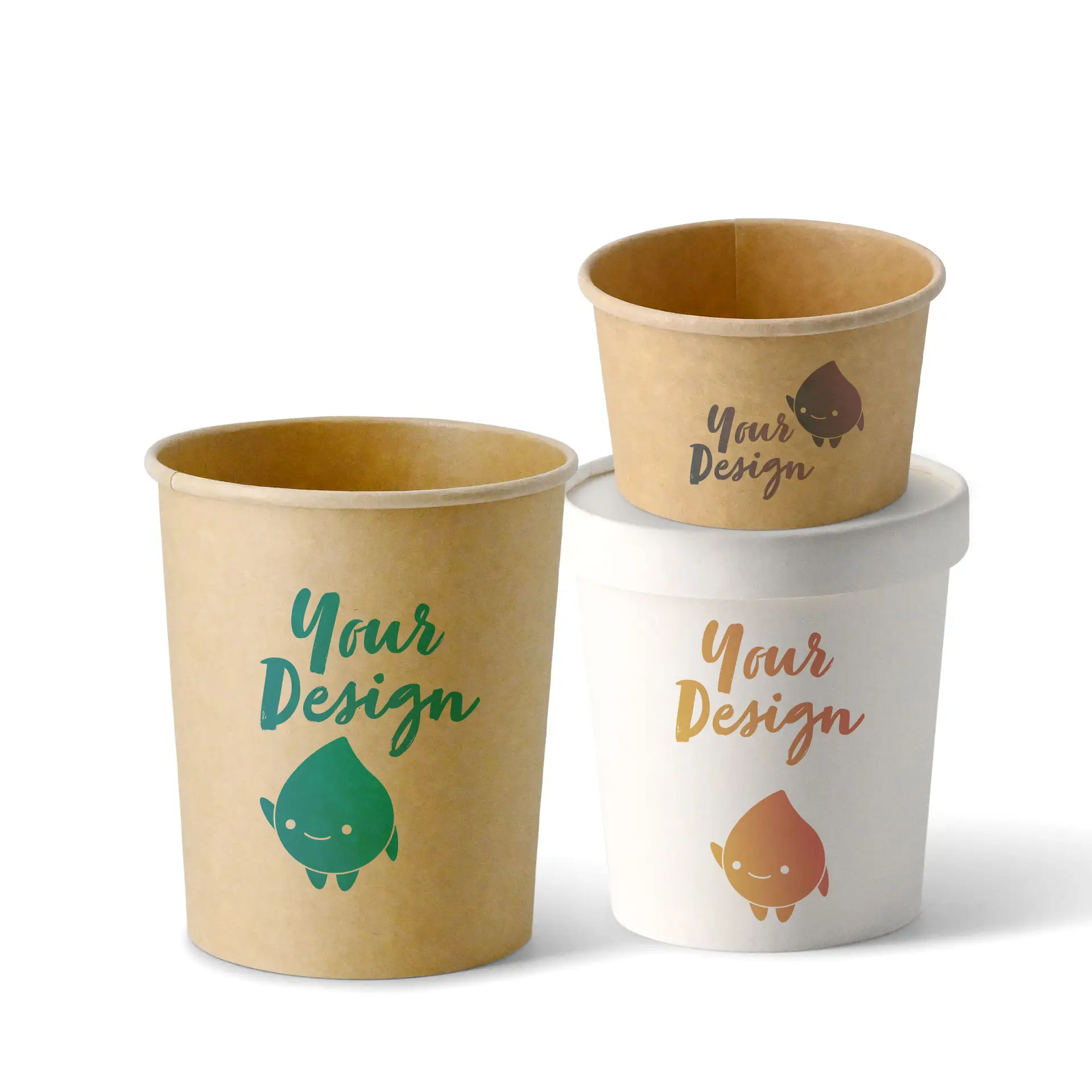 Pot à soupe personnalisé, brun, 800 ml, Ø 115 mm, revêtement PE