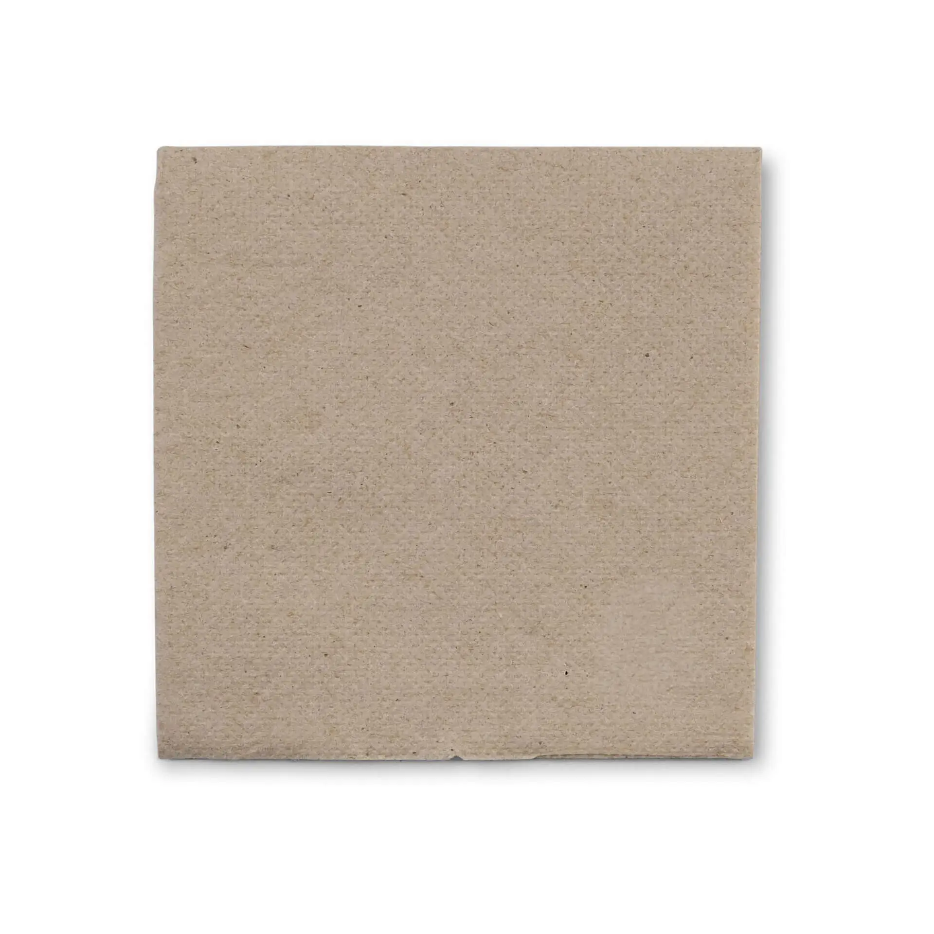 Tovagliolo di carta quadrato non sbiancato, 20 x 20 cm, con un simbolo che indica che è realizzato con materiali riciclati.