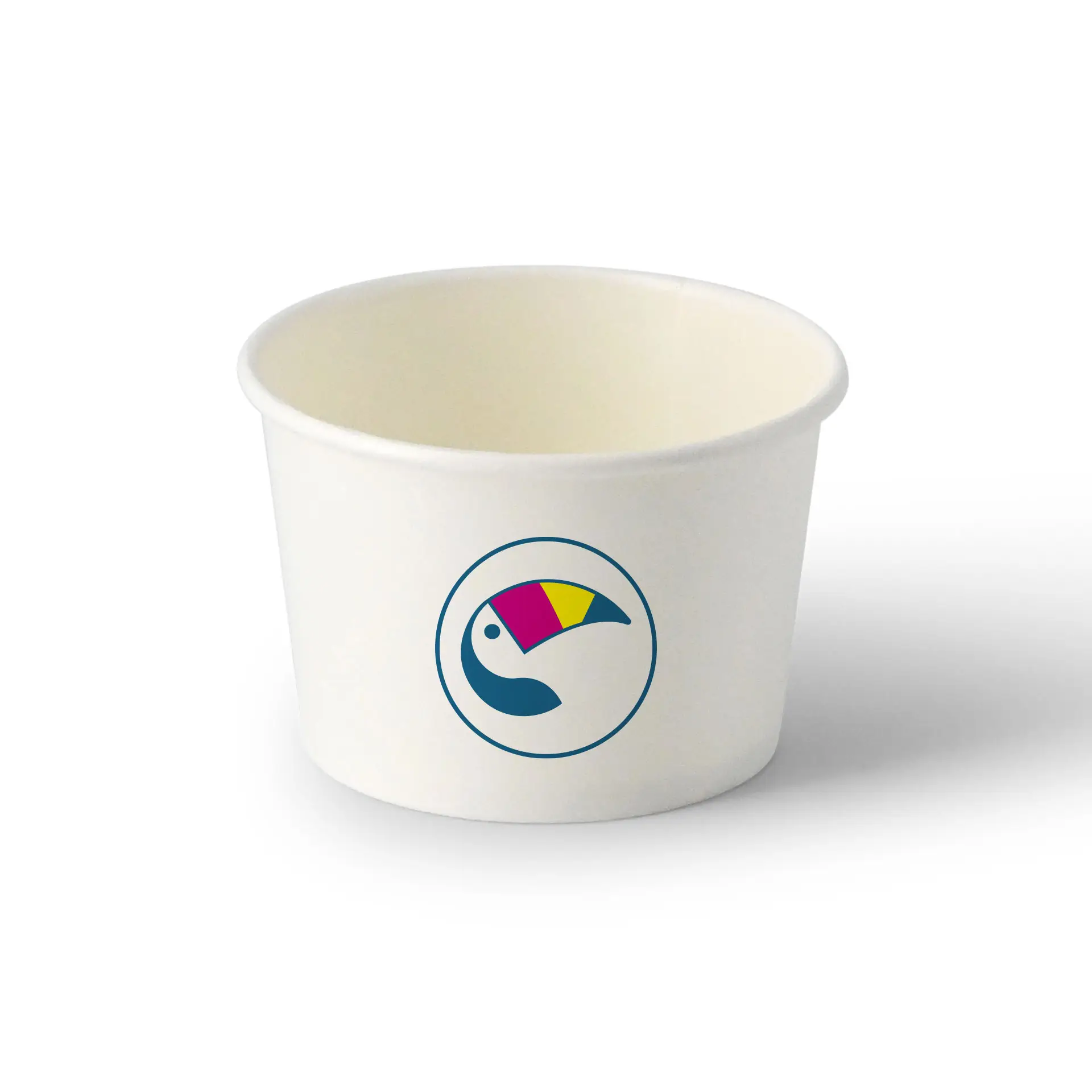 Pots à glace personnalisés 125 ml / 5 oz, blanc, revêtement PE