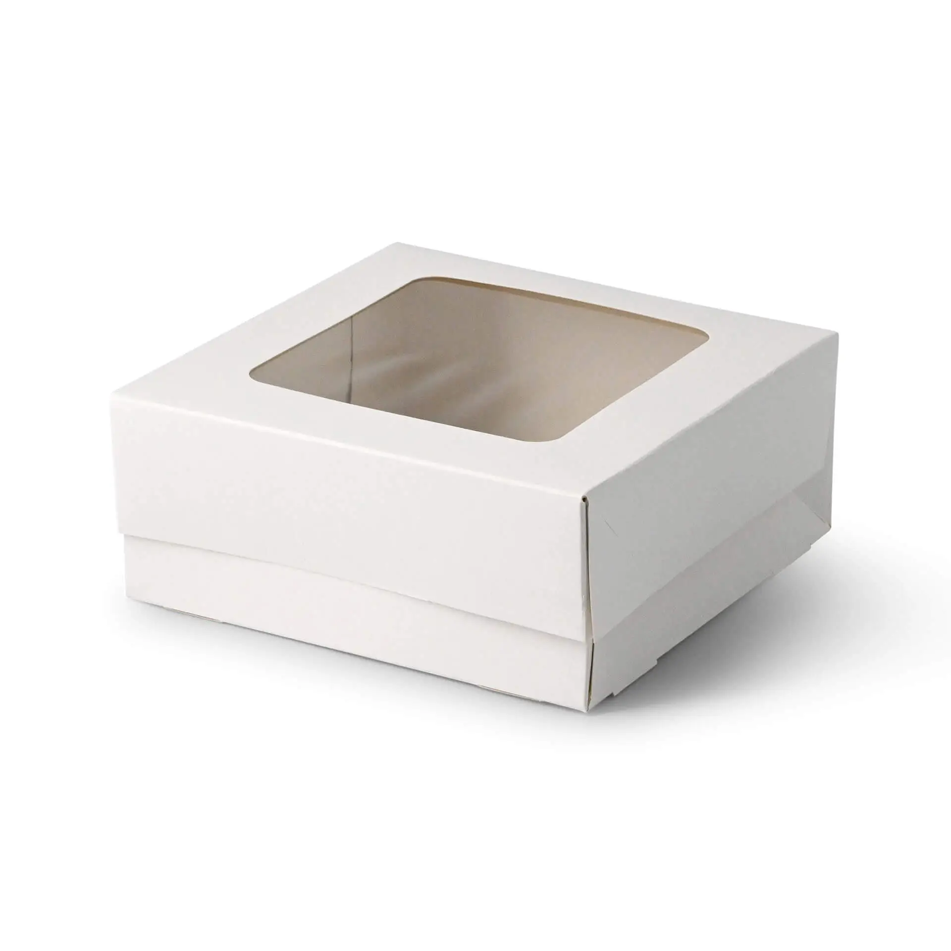 Patisserie Verpackungen 18 x 18 x 7,5 cm, Zellulose-Fenster, weiss