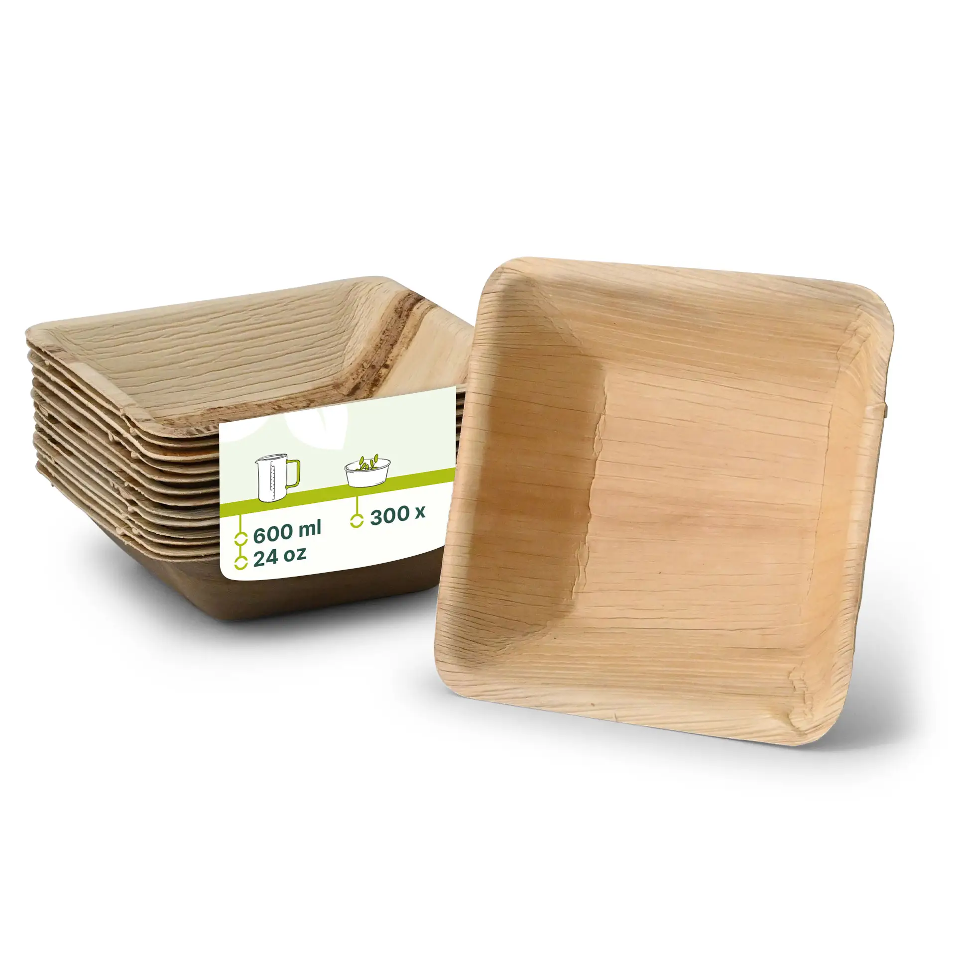 Palmblatt Schalen "Palmware®" 600 ml, quadratisch Palmblatt Schalen "Palmware®" 600 ml, quadratisch