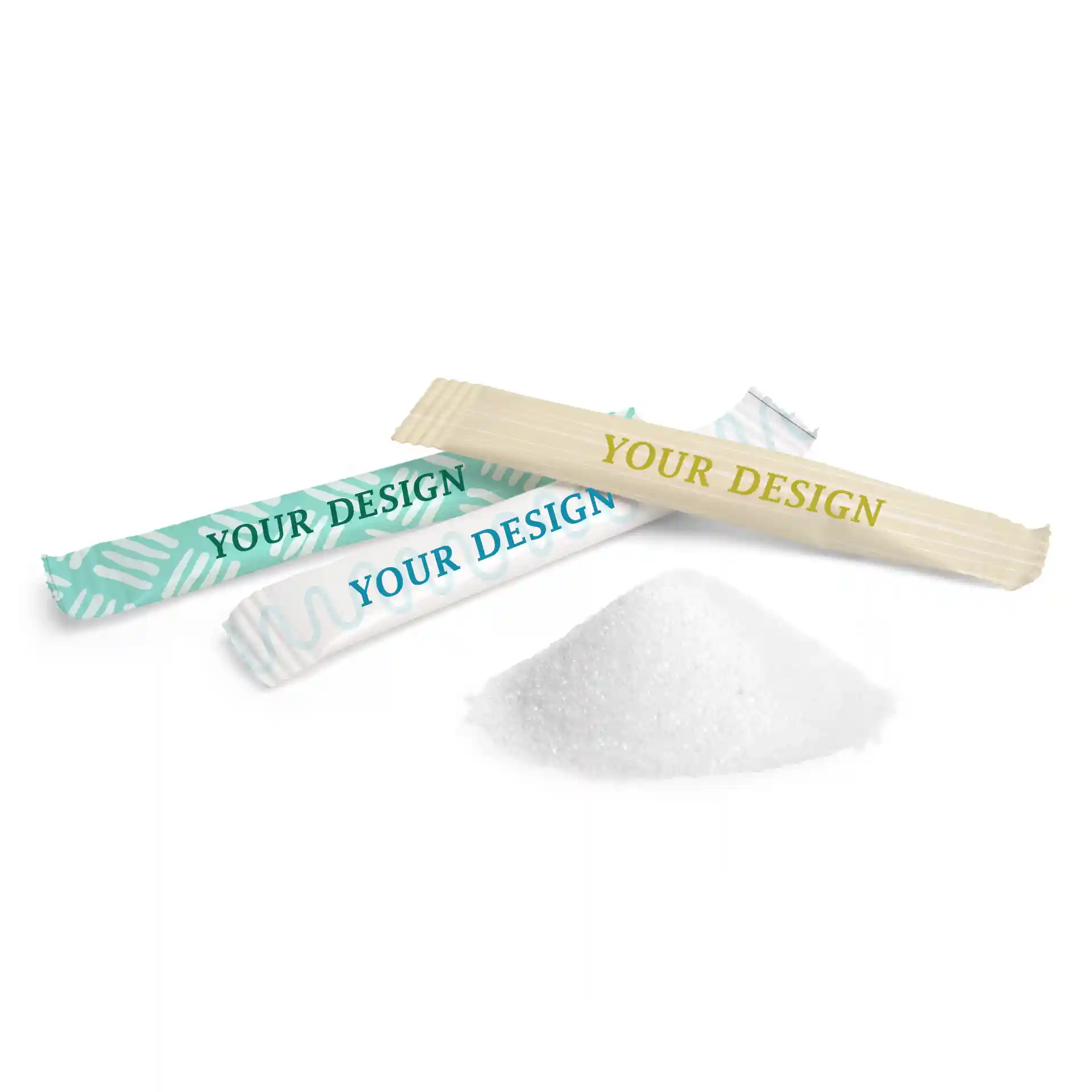 Bâtonnets de sucre avec logo, sucre blanc