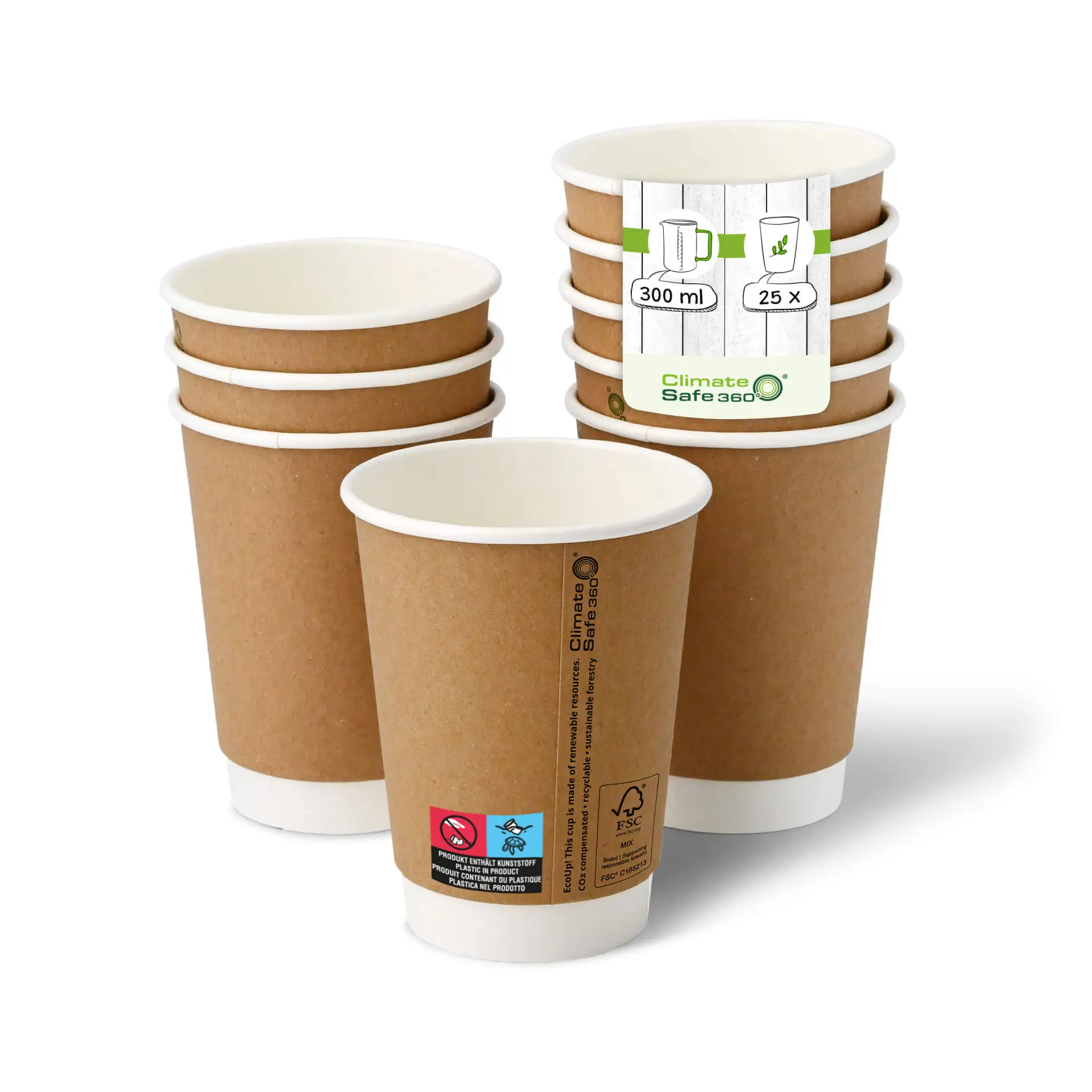 Gobelet à café à emporter en carton (revêtu de PE), double paroi, 30 cl / 12 oz, Ø 90 mm, brun, intérieur blanc con10003-01-1-coffee-to-go-becher-aus-pappe-beschichtet-doppelwandig-300-ml-12-oz-90-mm-braun-innen-weiss