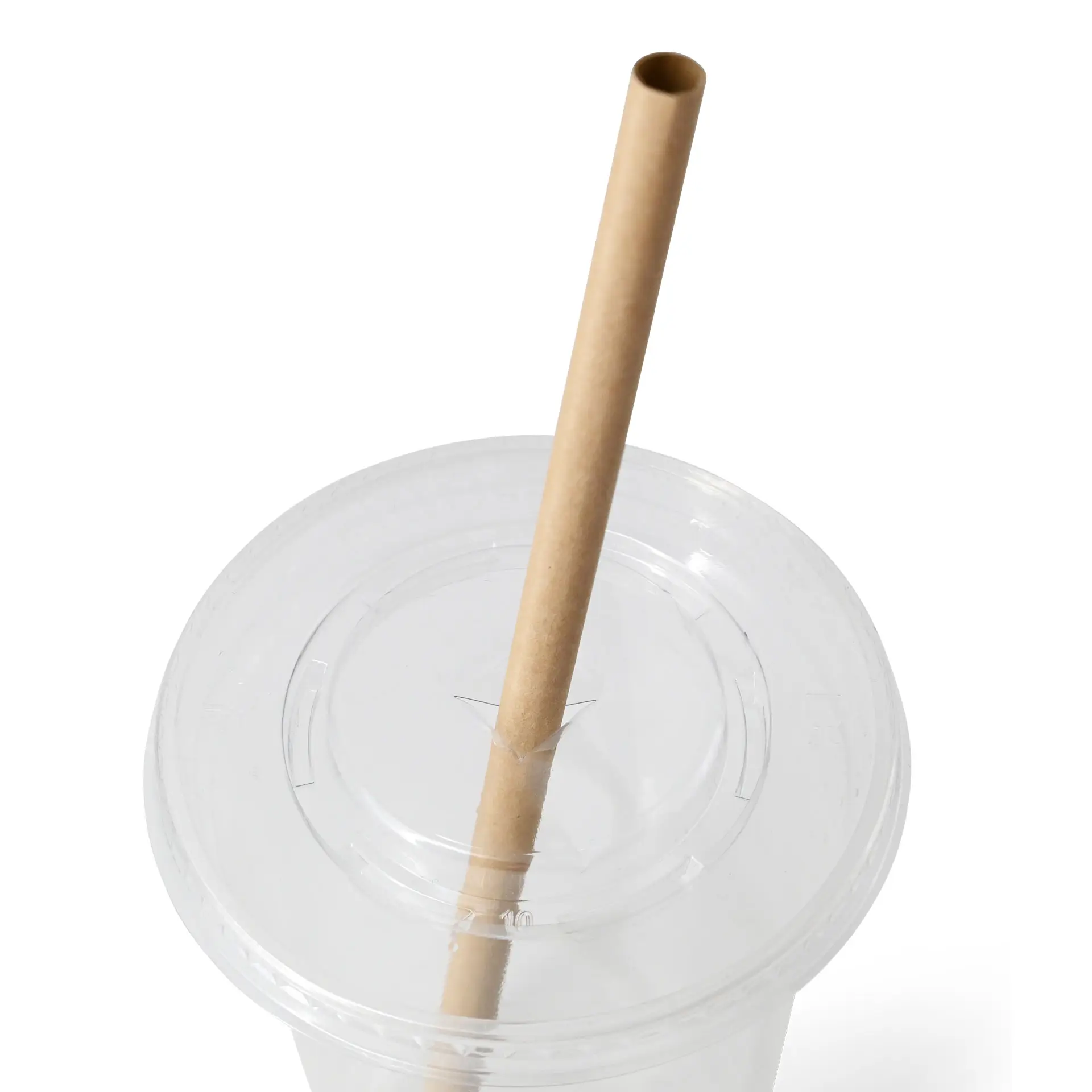 Jumbo Trinkhalm 23 cm, Ø 0,8 cm, braun, vertikal gerollt