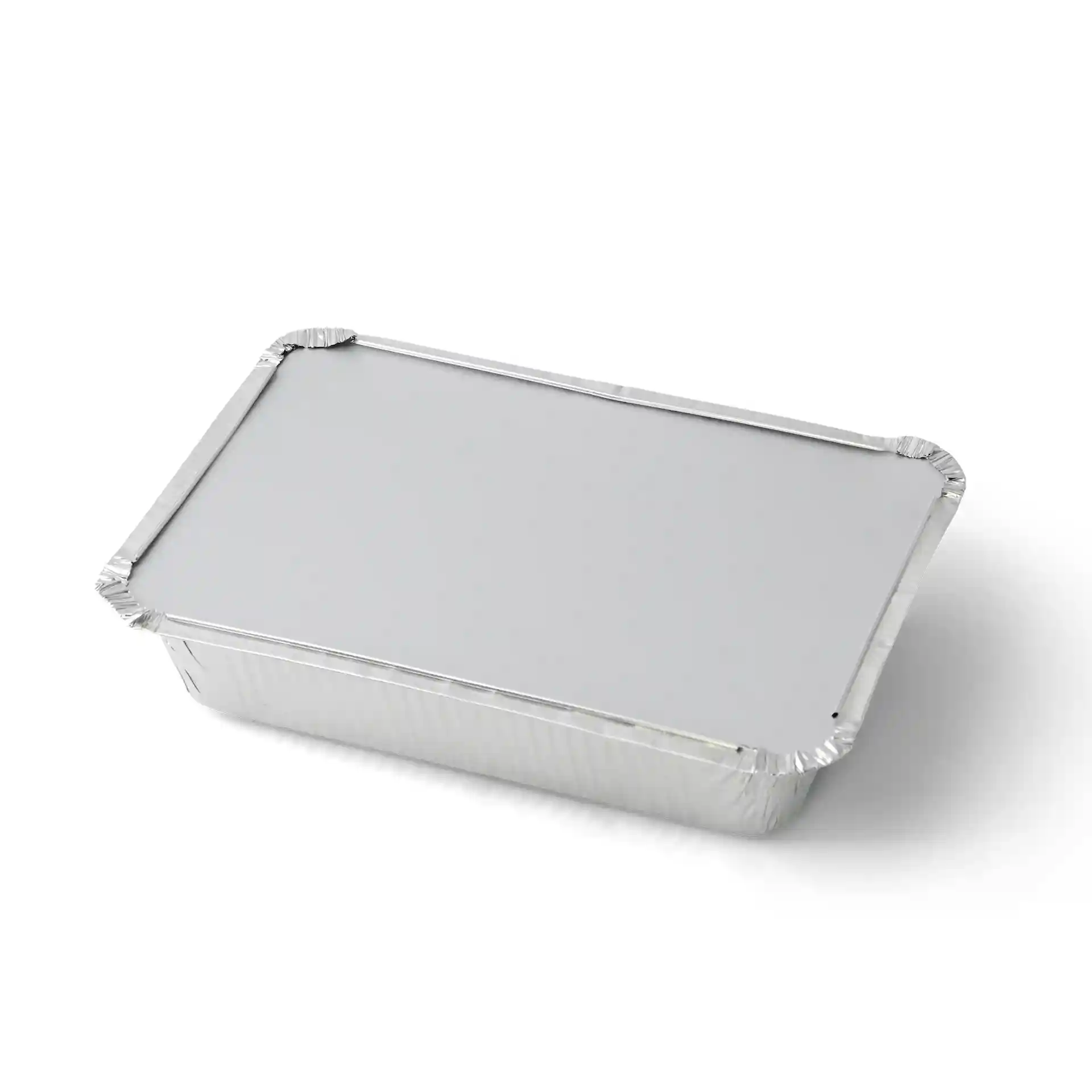 Rechteckiger Aluminiumdeckel mit glatter Oberfläche, geeignet für einen 845 ml Behälter.