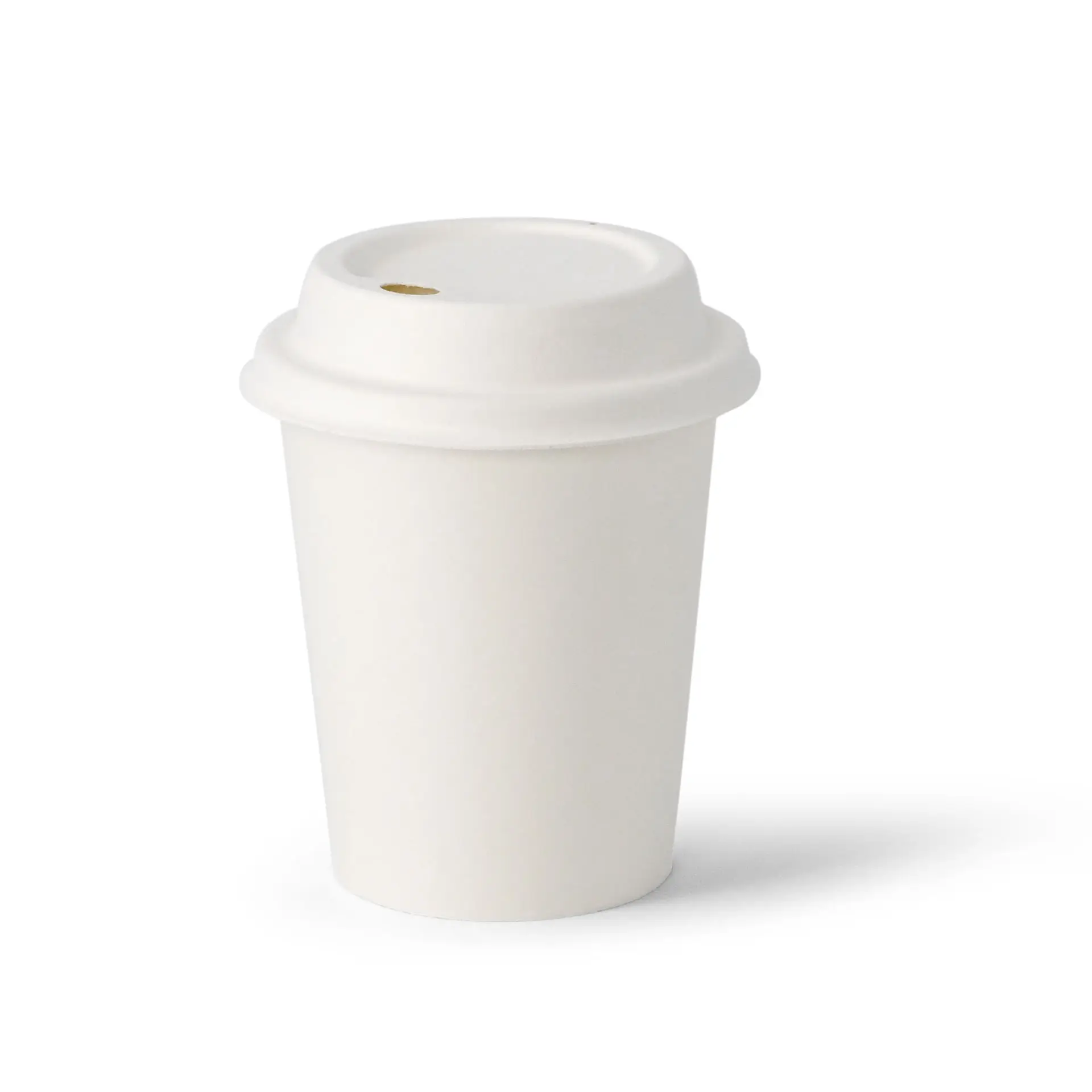 Gobelet en papier blanc à paroi simple, d'un diamètre de 80 mm et d'une hauteur de 90 mm, conçu pour des boissons de 200 ml.