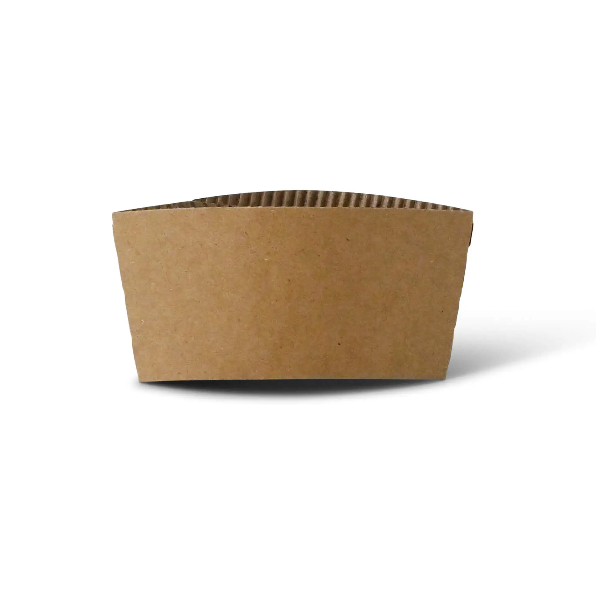 Manchon en carton brun pour gobelets en papier de 150/200/250 ml, hauteur de 53 mm et largeur de 115 mm.