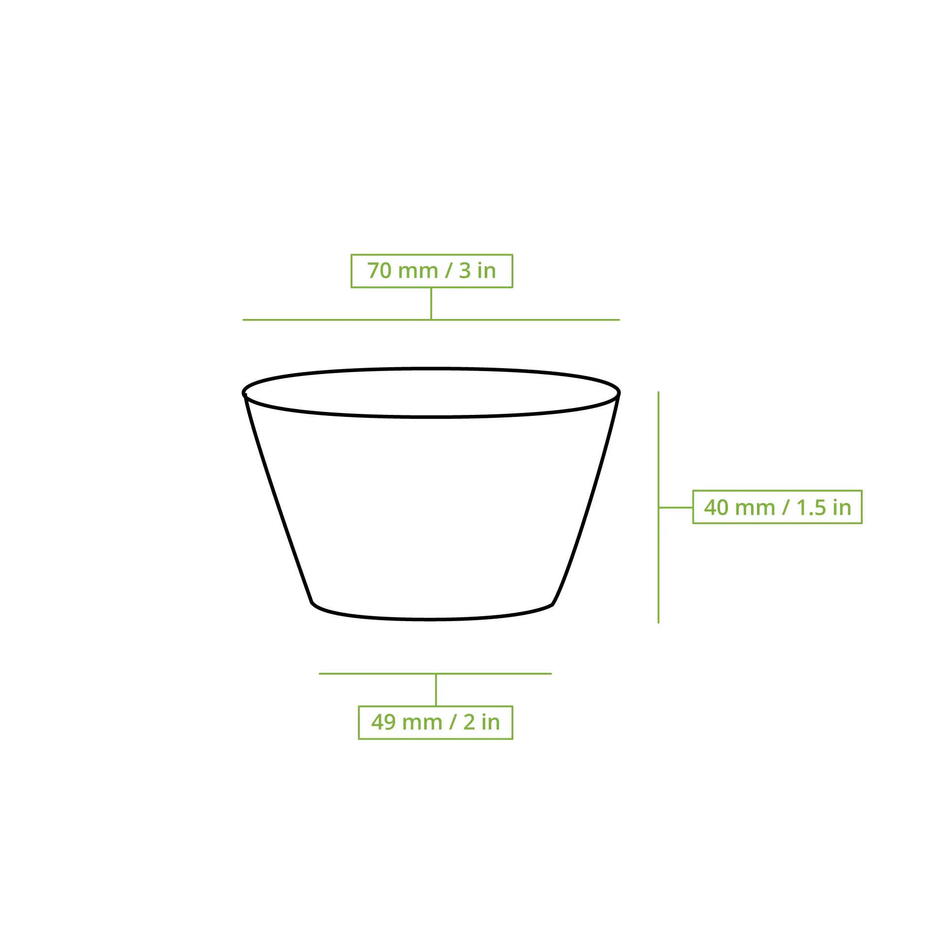 Portionsbecher aus PLA 80 ml, Ø 70 mm, klar