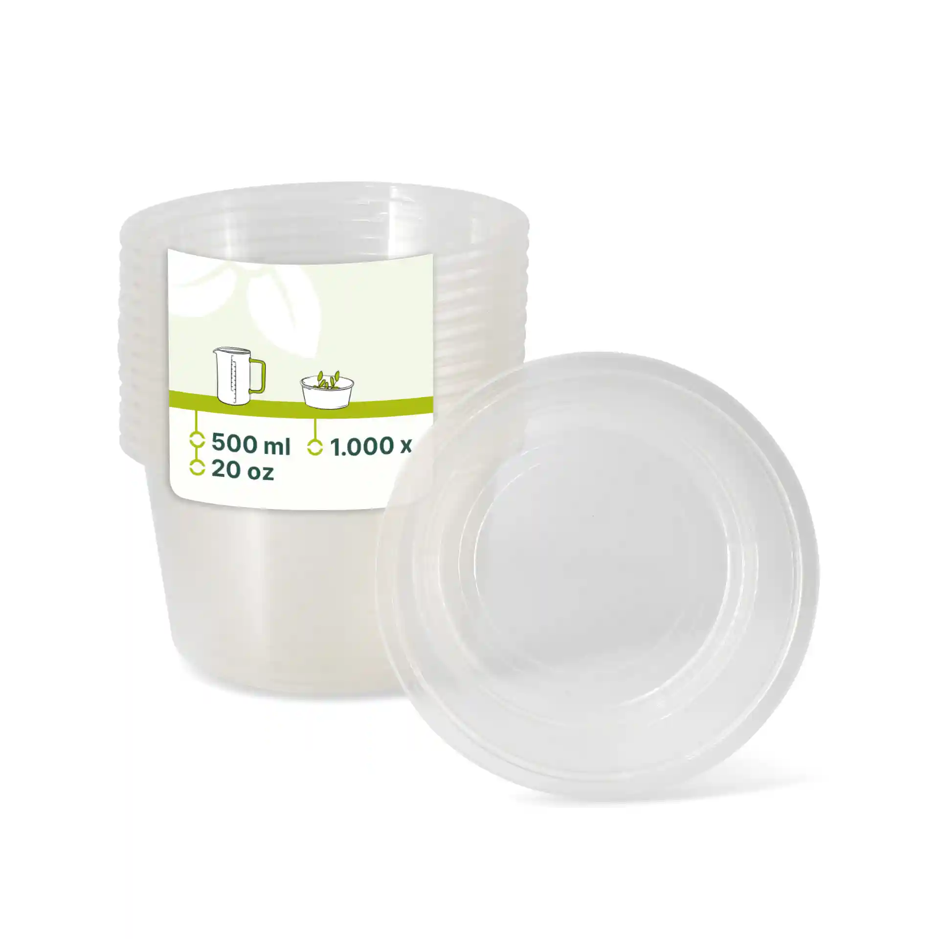 Pot deli rond en PLA, 500 ml, Ø 121 mm