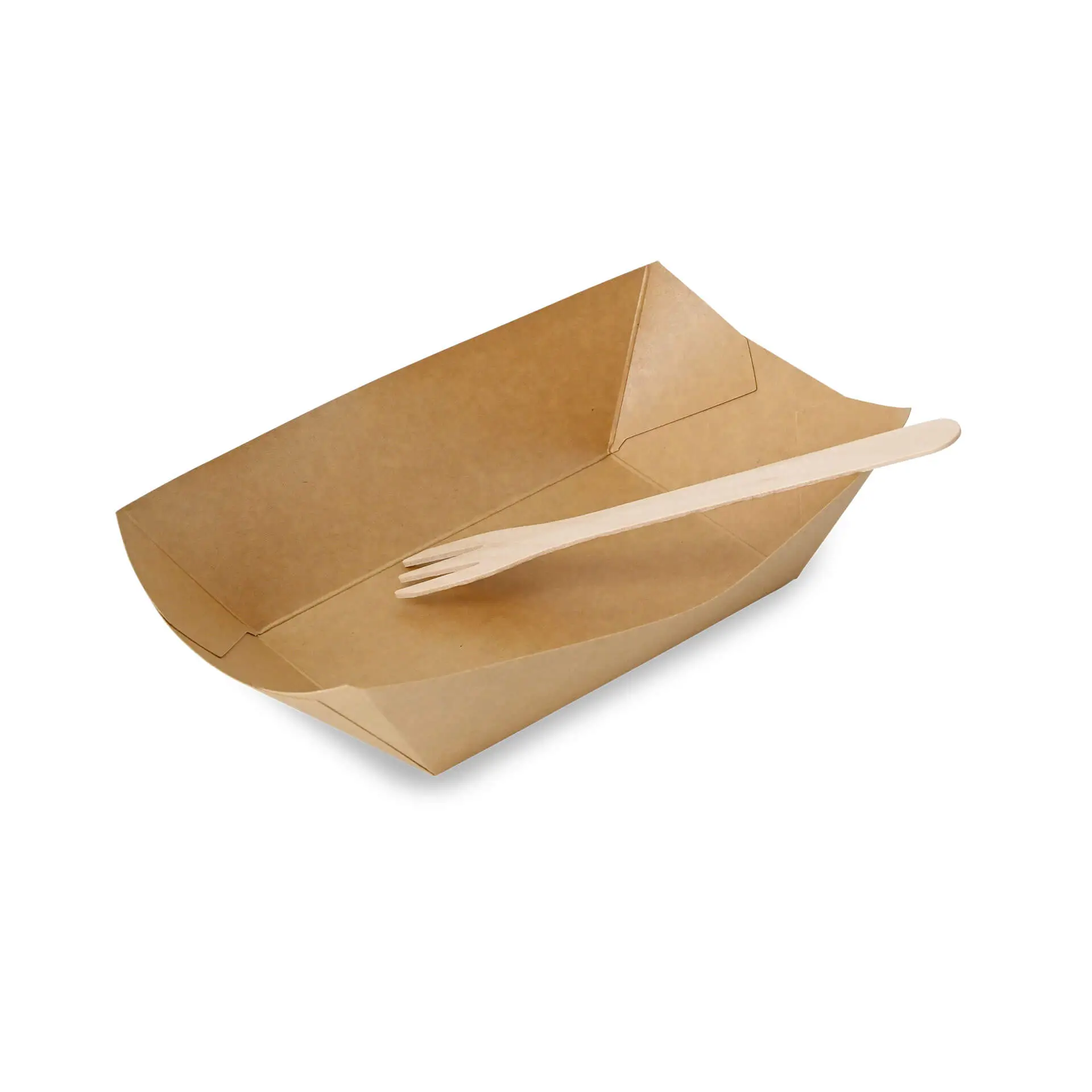 Barquette à snack en carton 800 ml, 21,5 x 16 x 5 cm, marron