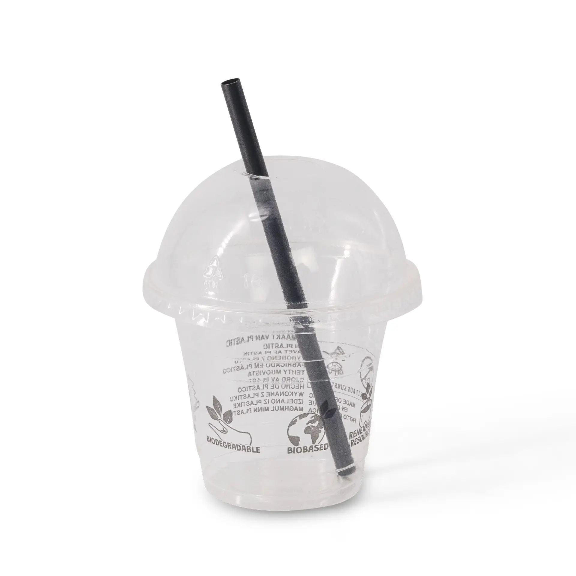 Cocktail Strohhalme 15 cm, Ø 0,7 cm, schwarz, wiederverwendbar