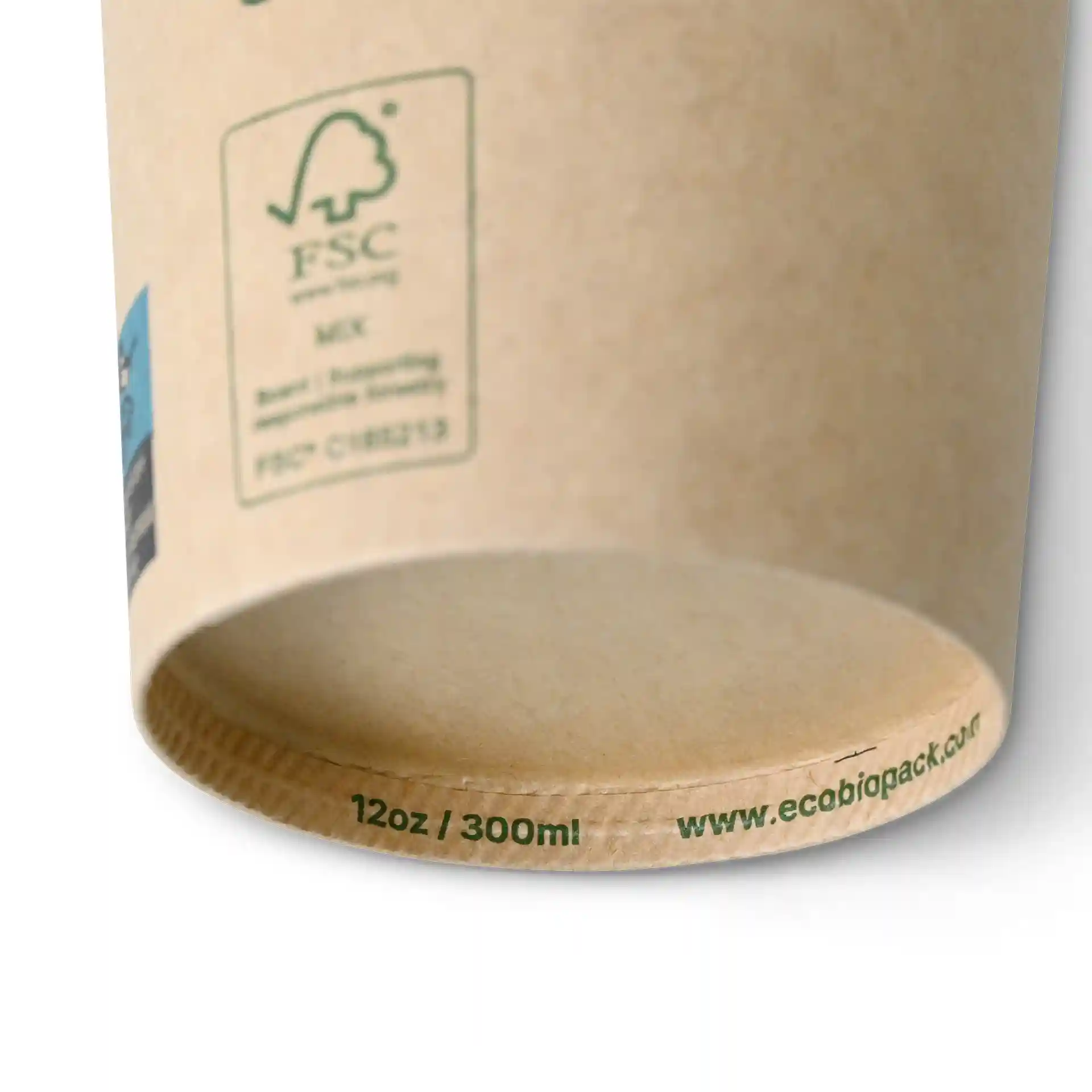 Pappbecher 300 ml / 12 oz, Ø 90 mm, einwandig, braun, PLA-beschichtet