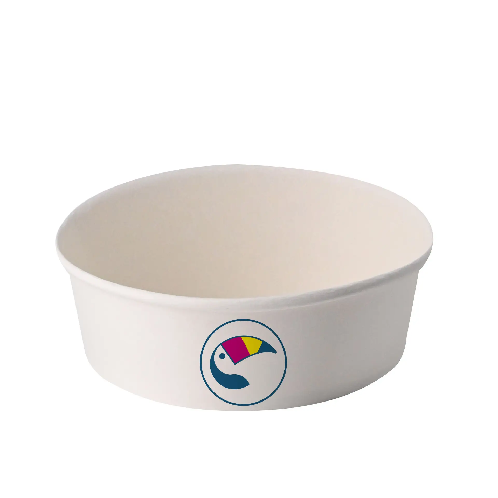 Bols à salade personnalisés / Bowls personnalisés, 400 ml, Ø 150 mm, blanc, avec revêtement PE