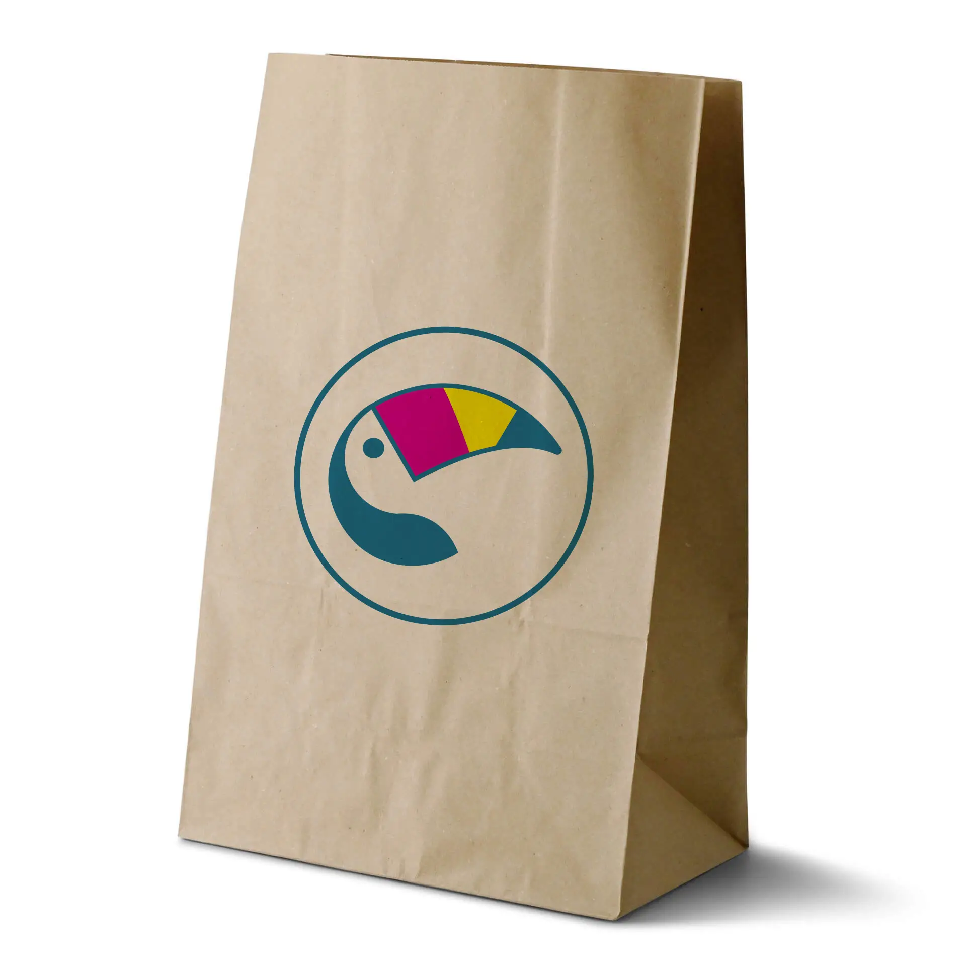 Sacs en papier imprimés (sans poignées), marron, L – 26 x 14 x 40 cm